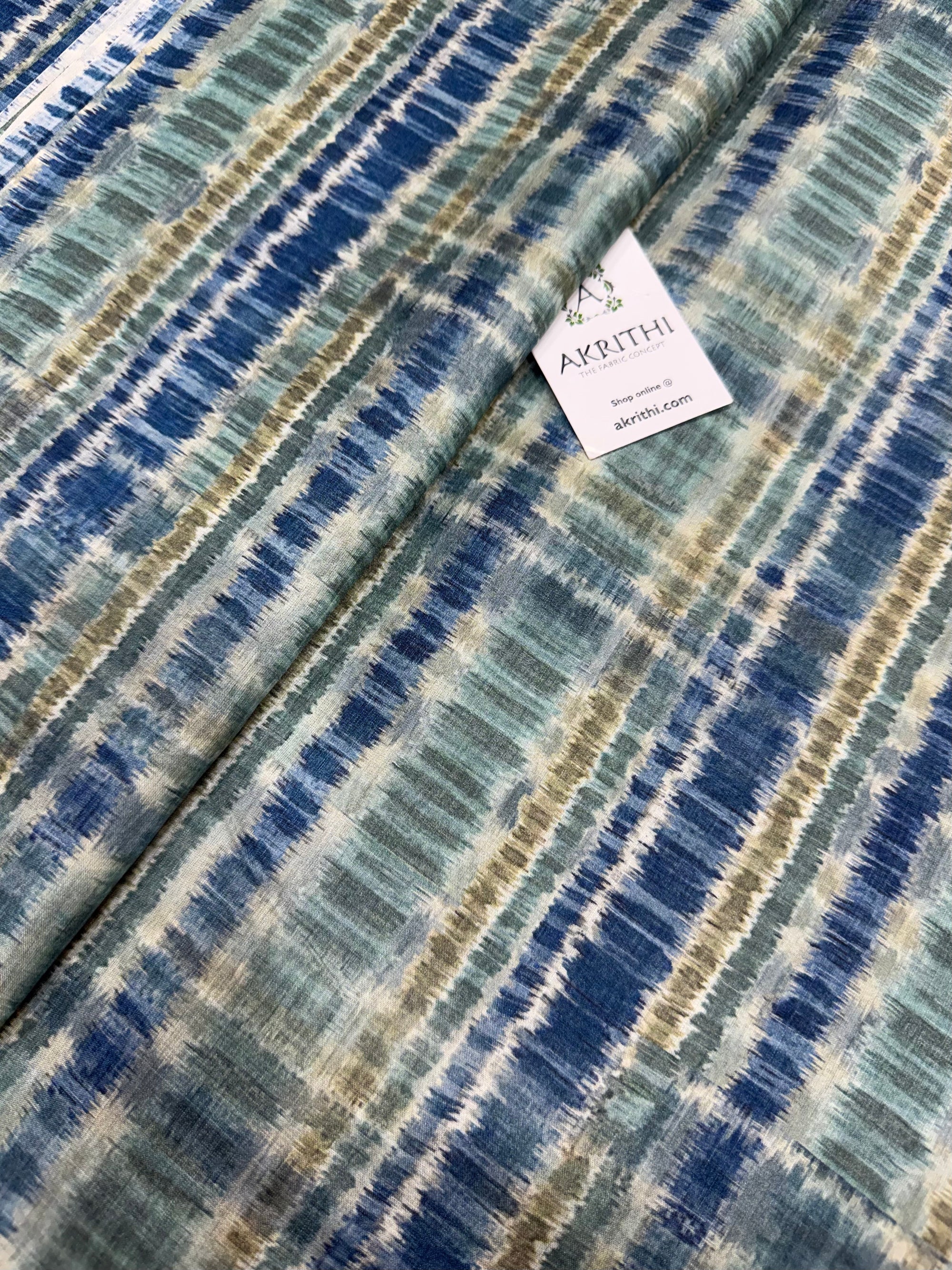 Digital Printed pure tussar silk fabric
