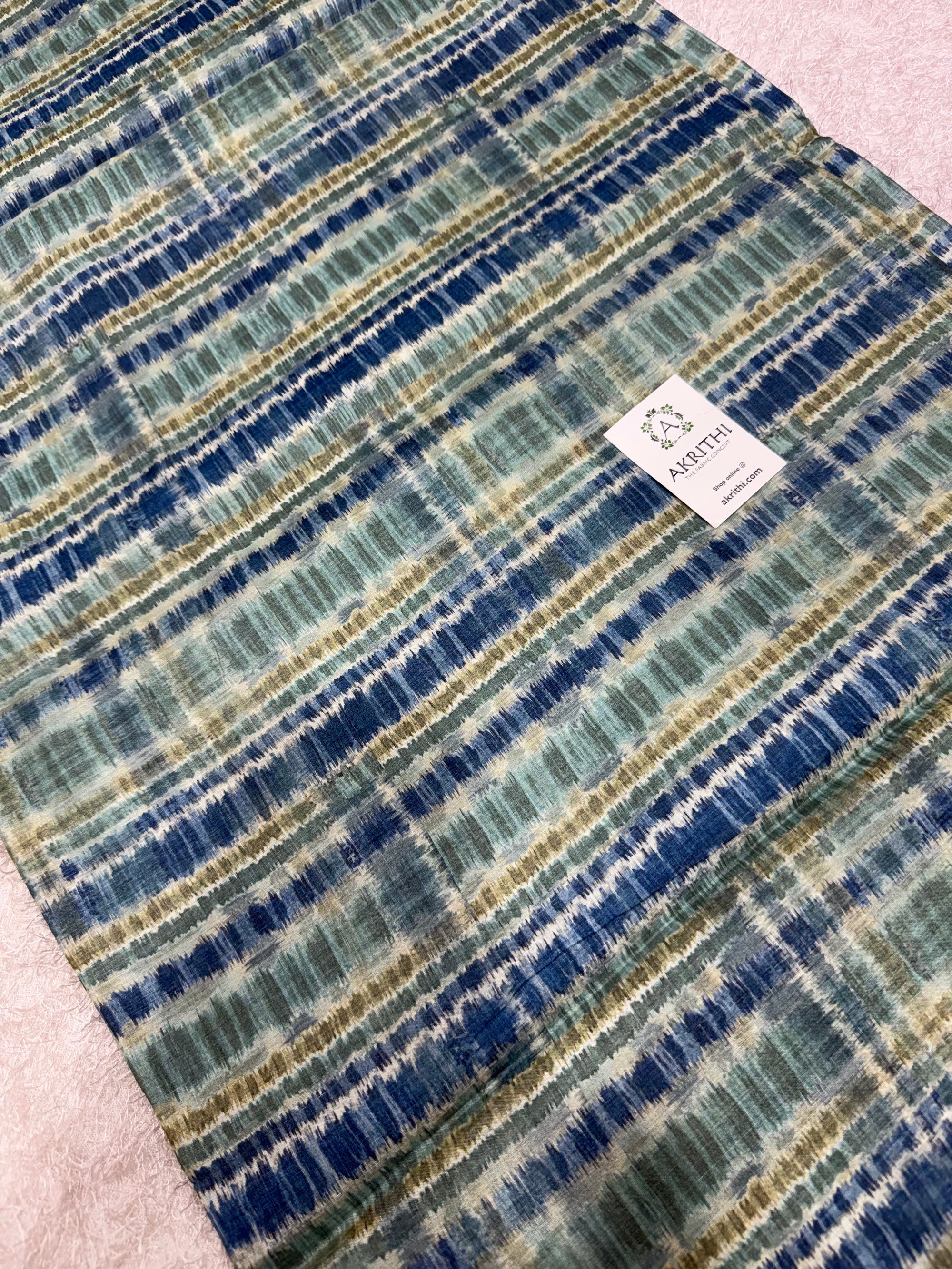 Digital Printed pure tussar silk fabric