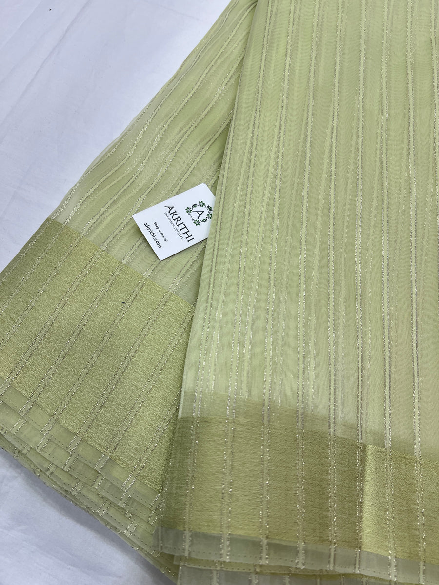 Woven organza fabric with border