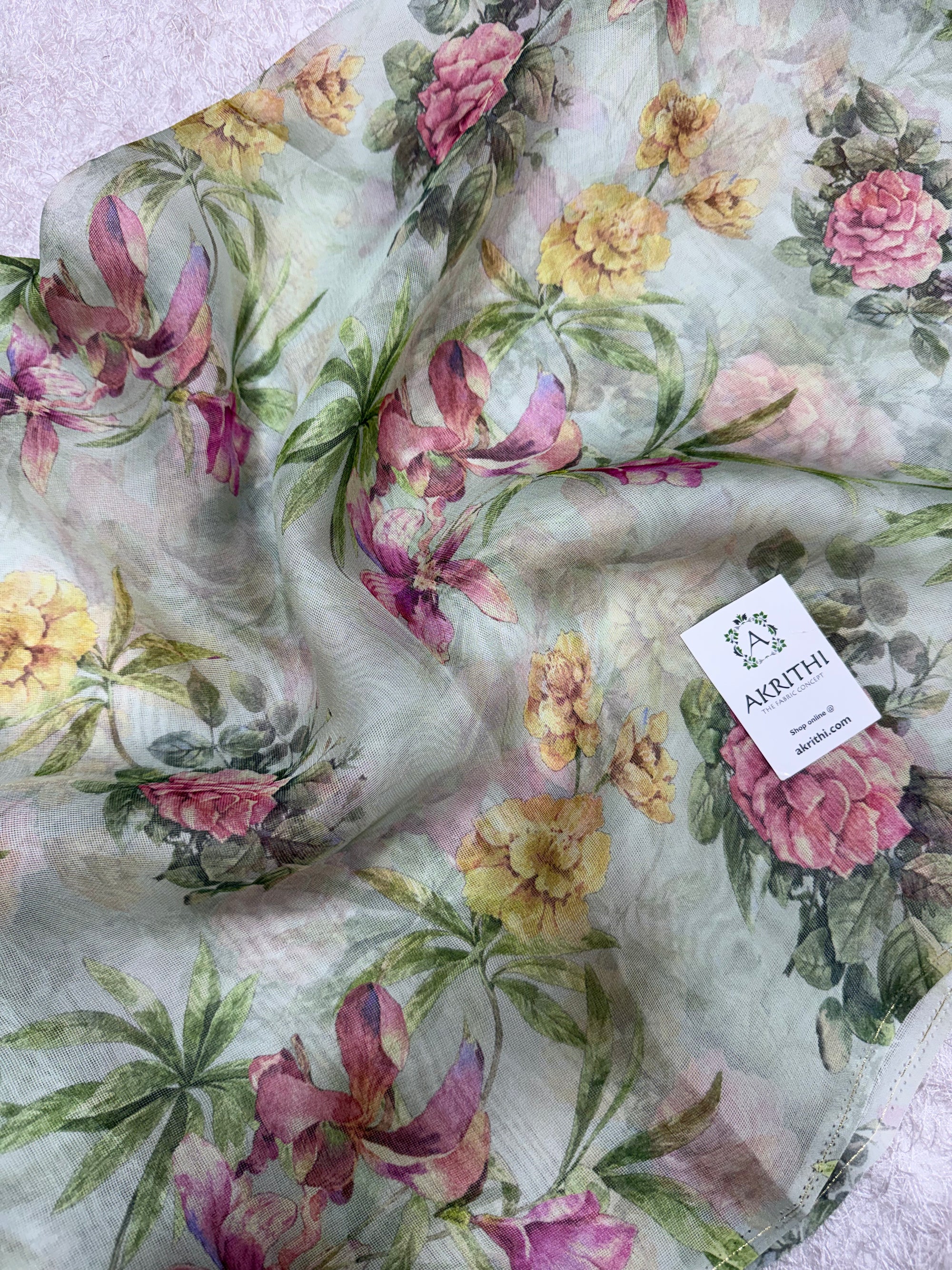 Printed viscose jute fabric