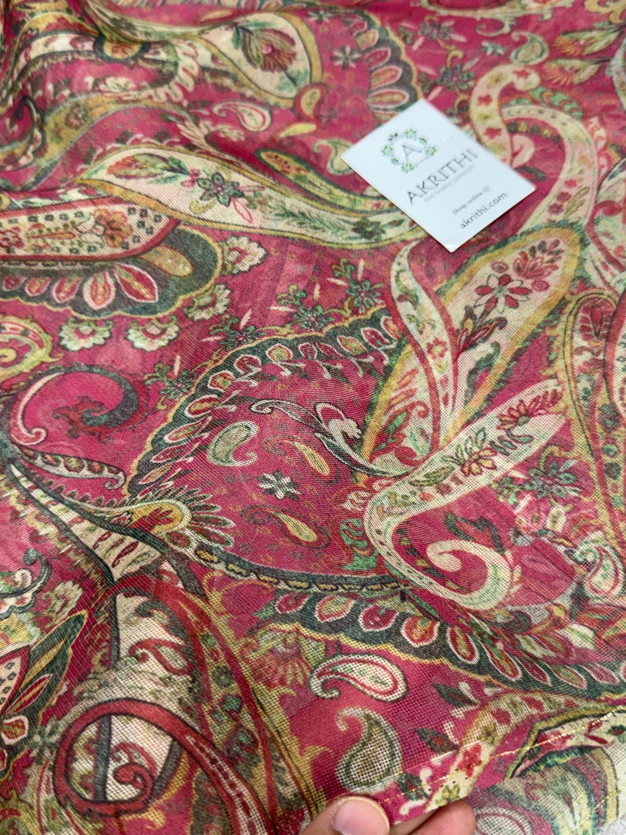 Printed viscose jute fabric