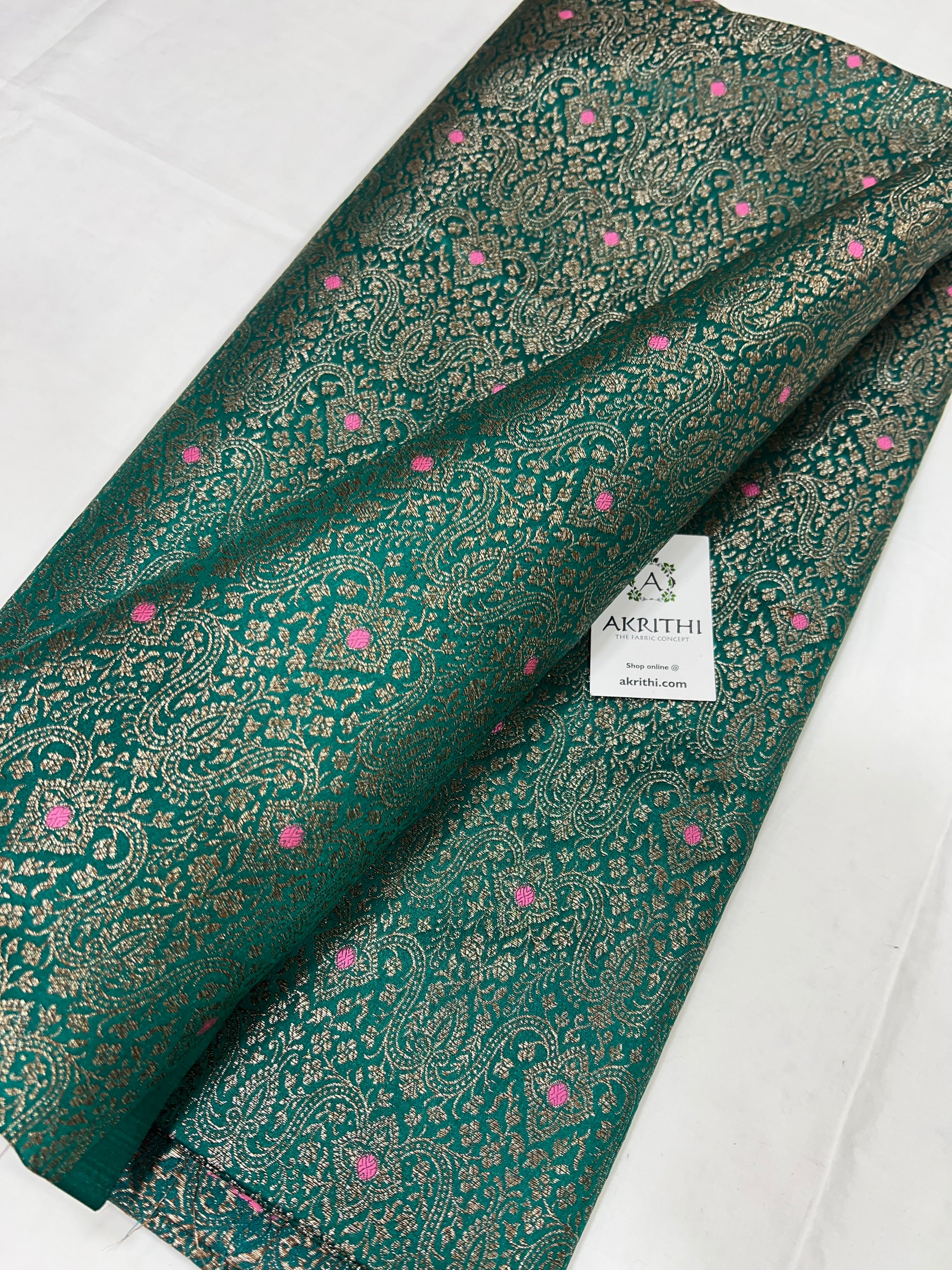 Pure Banarasi brocade fabric 90 cms cut