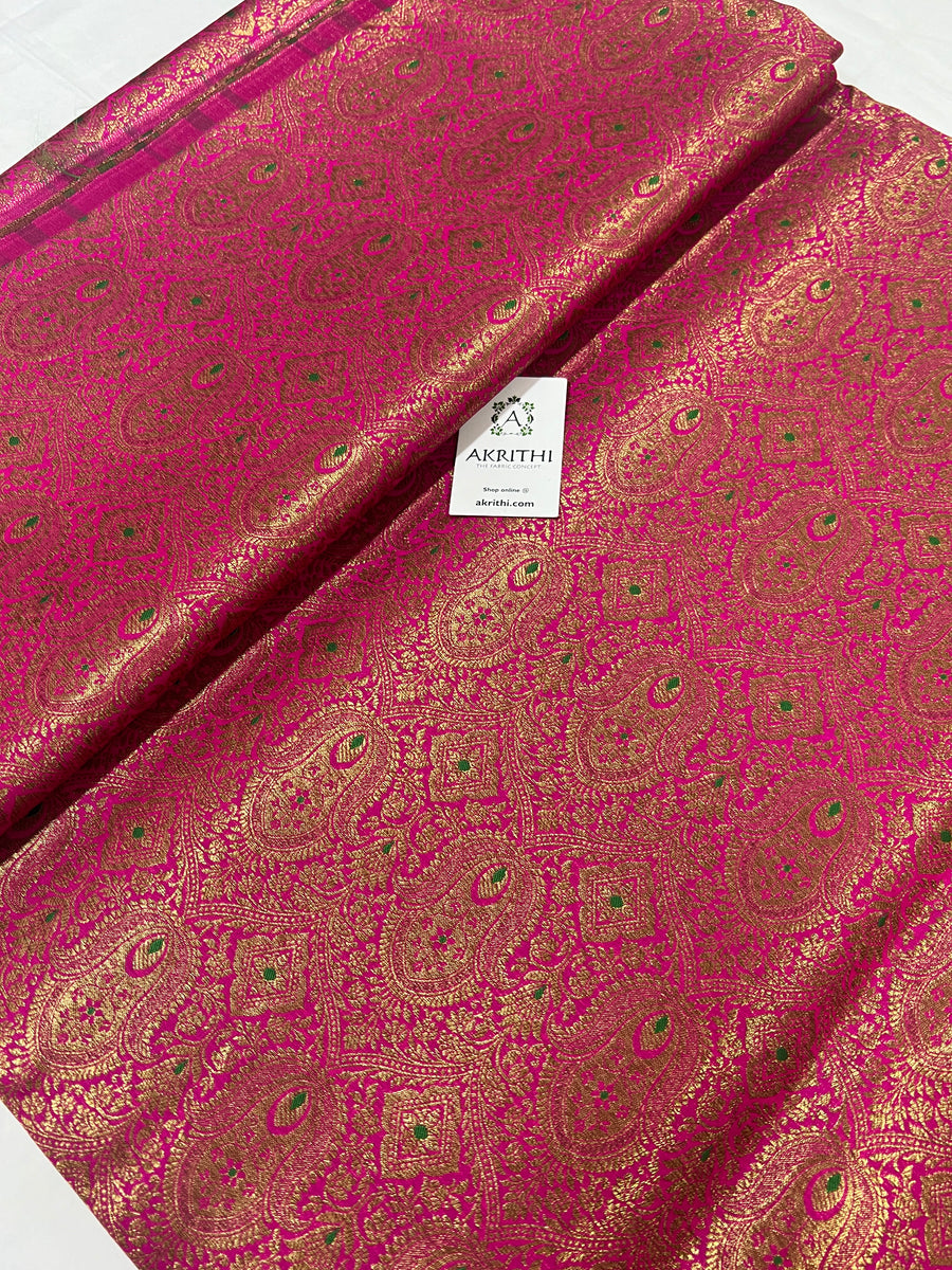 Pure Banarasi brocade fabric 70 cms cut