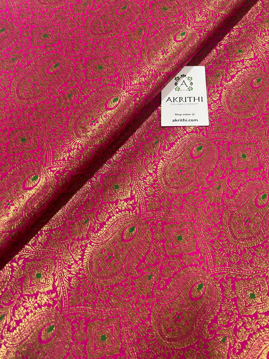 Pure Banarasi brocade fabric 70 cms cut