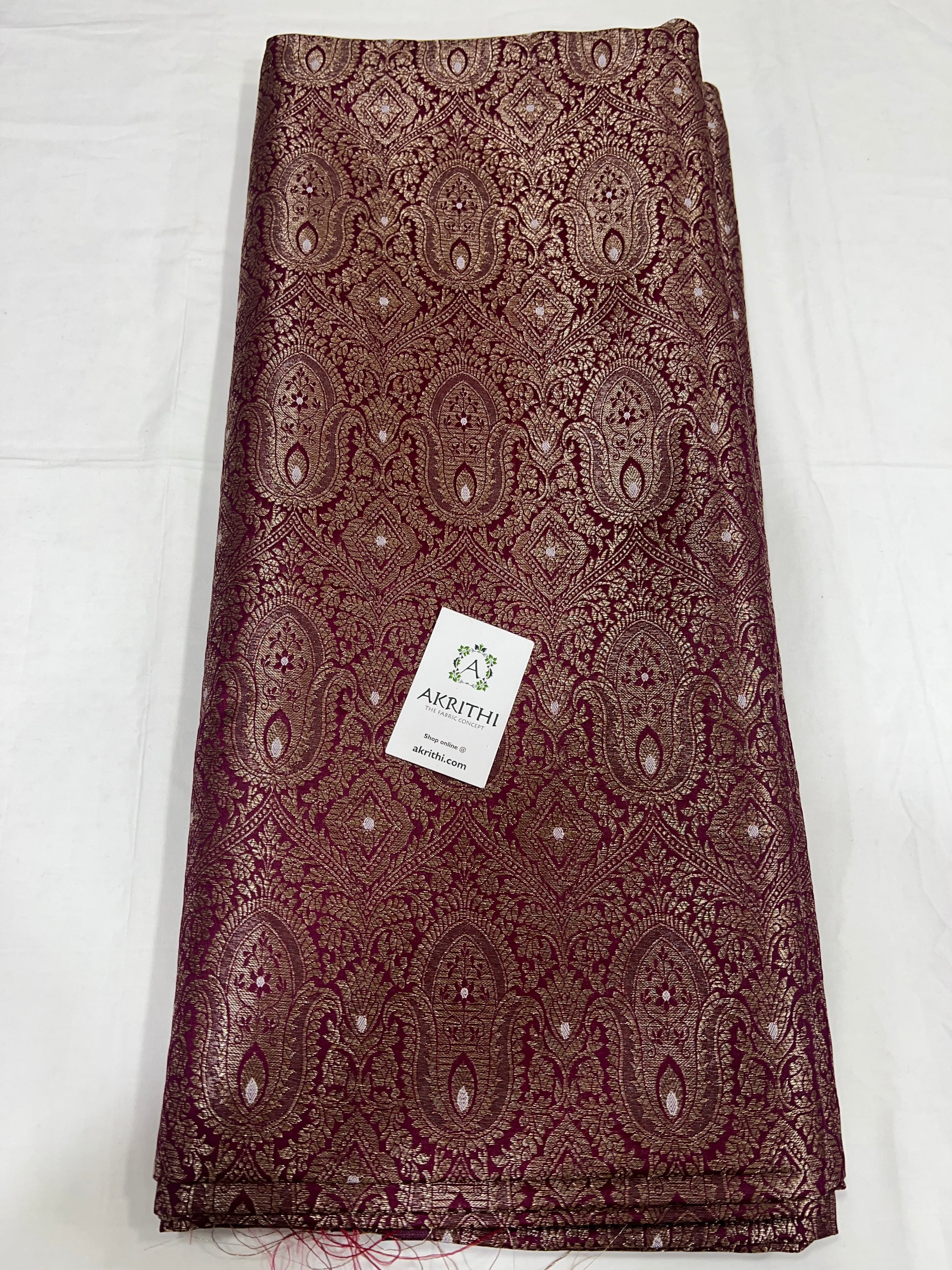 Pure Banarasi brocade fabric 80 cms cut piece