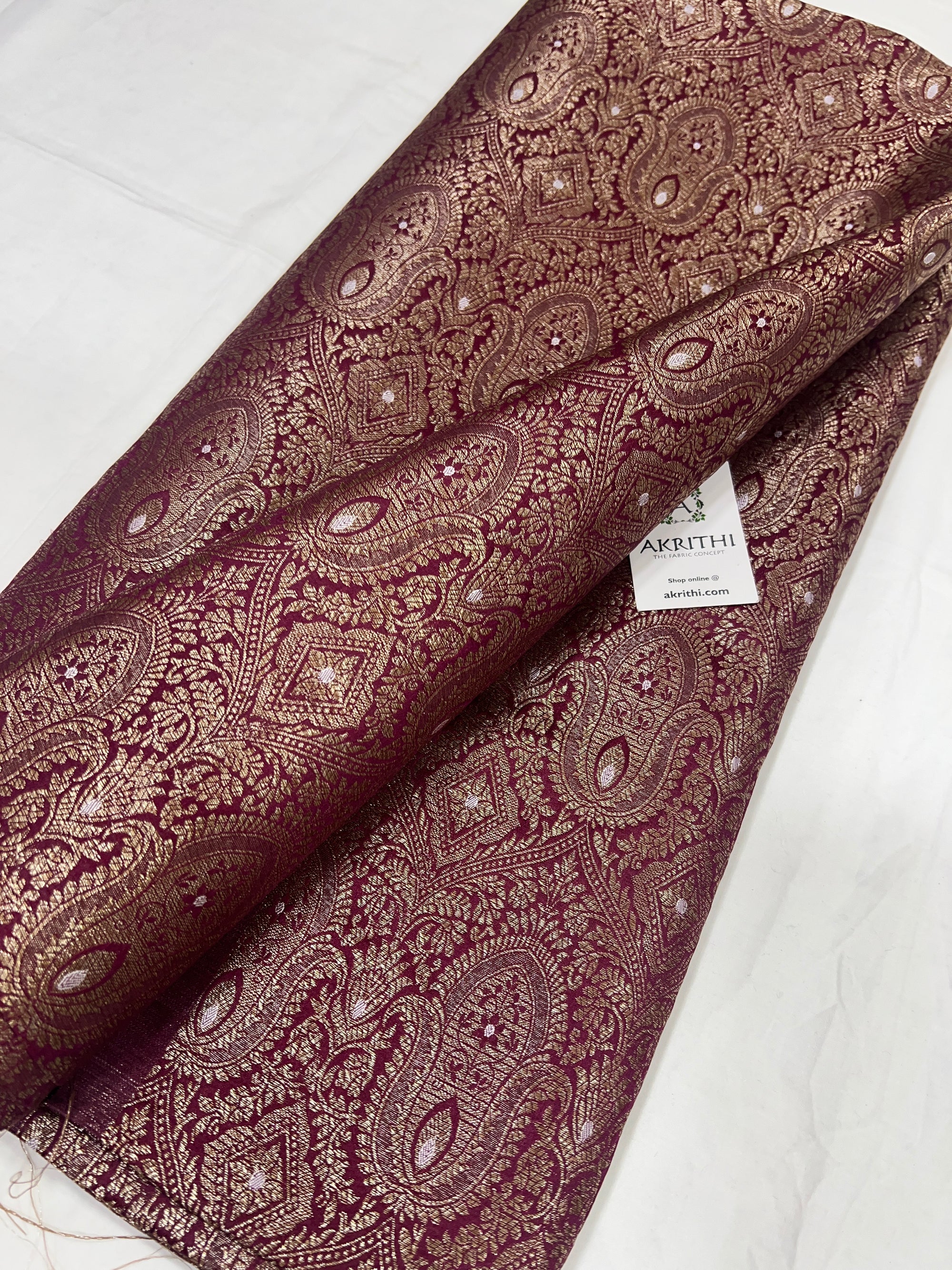 Pure Banarasi brocade fabric 80 cms cut piece