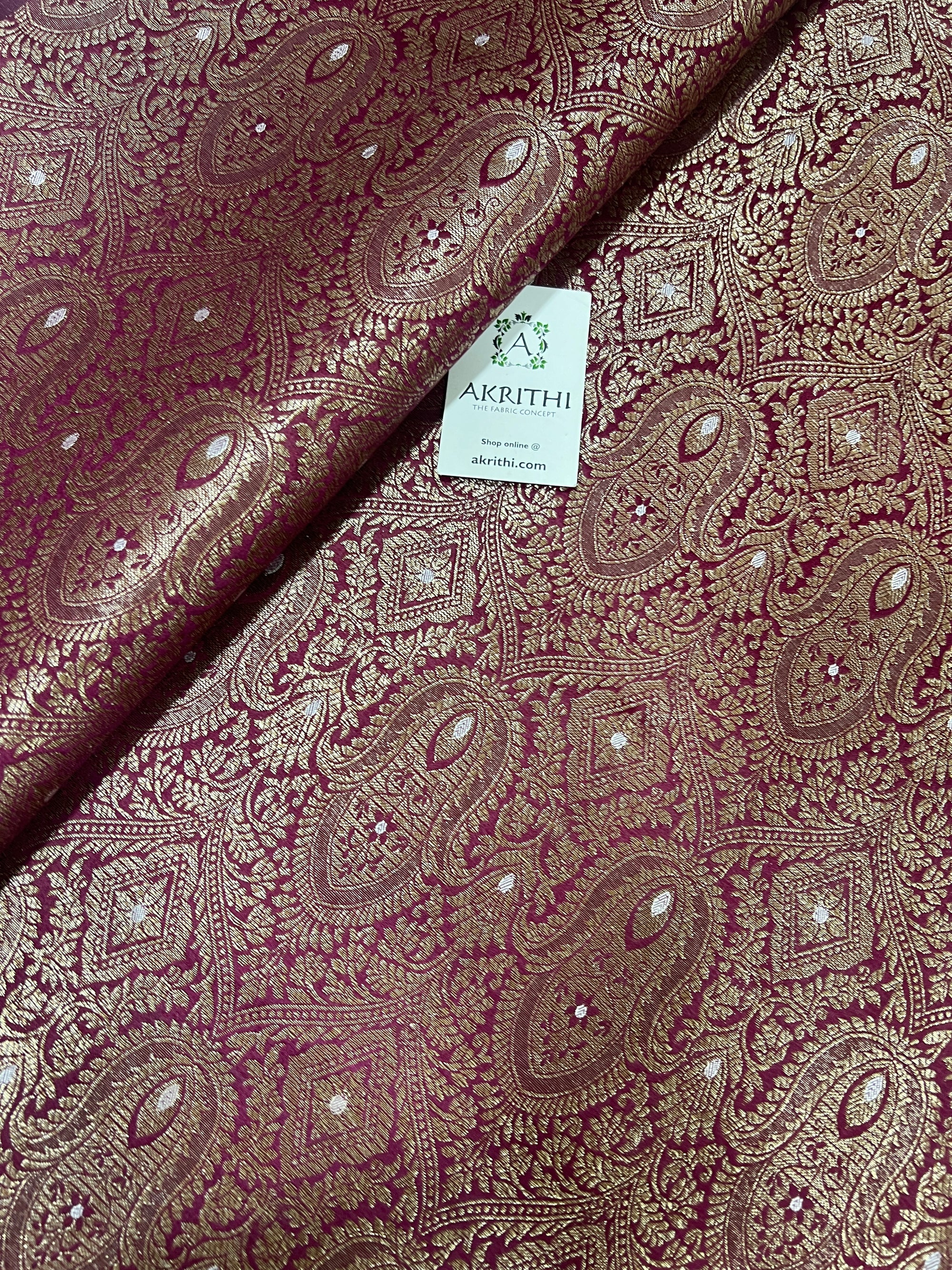 Pure Banarasi brocade fabric 80 cms cut piece