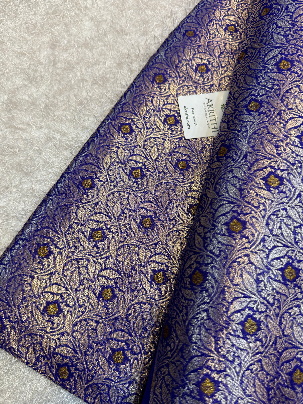 Banarasi meenakari pure dupion silk fabric