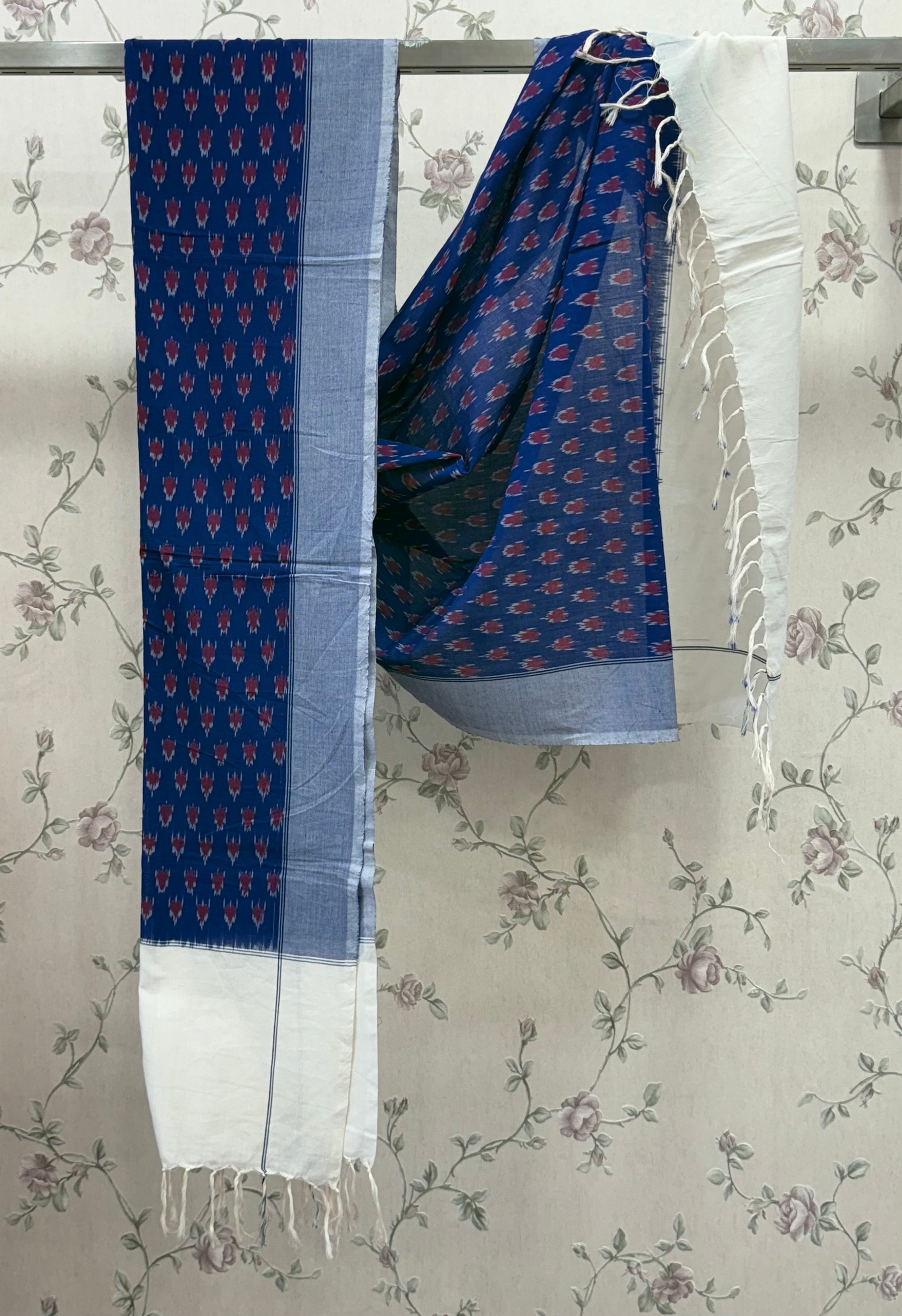Handloom Pochampally mercerised cotton ikat dupatta