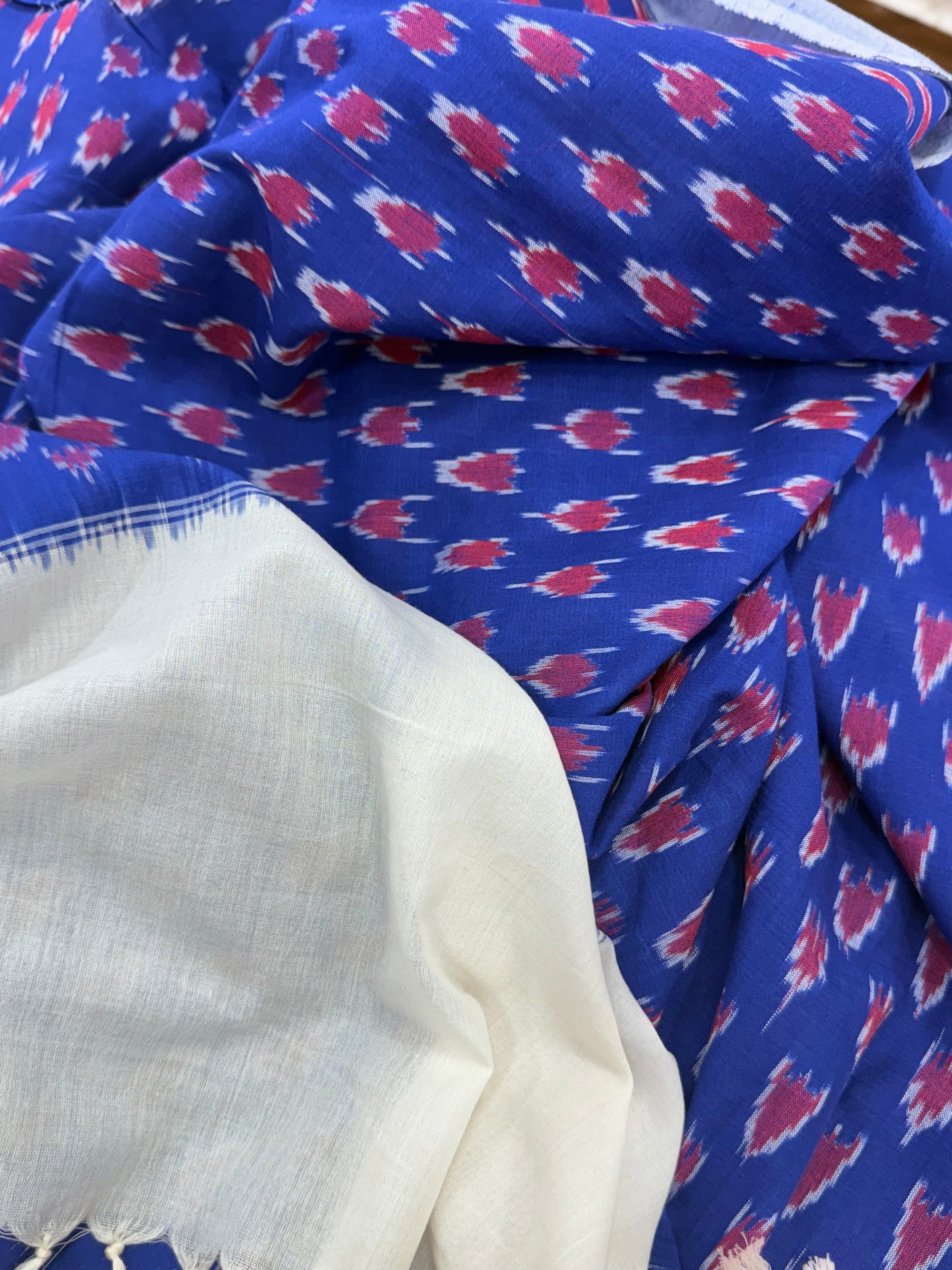 Handloom Pochampally mercerised cotton ikat dupatta