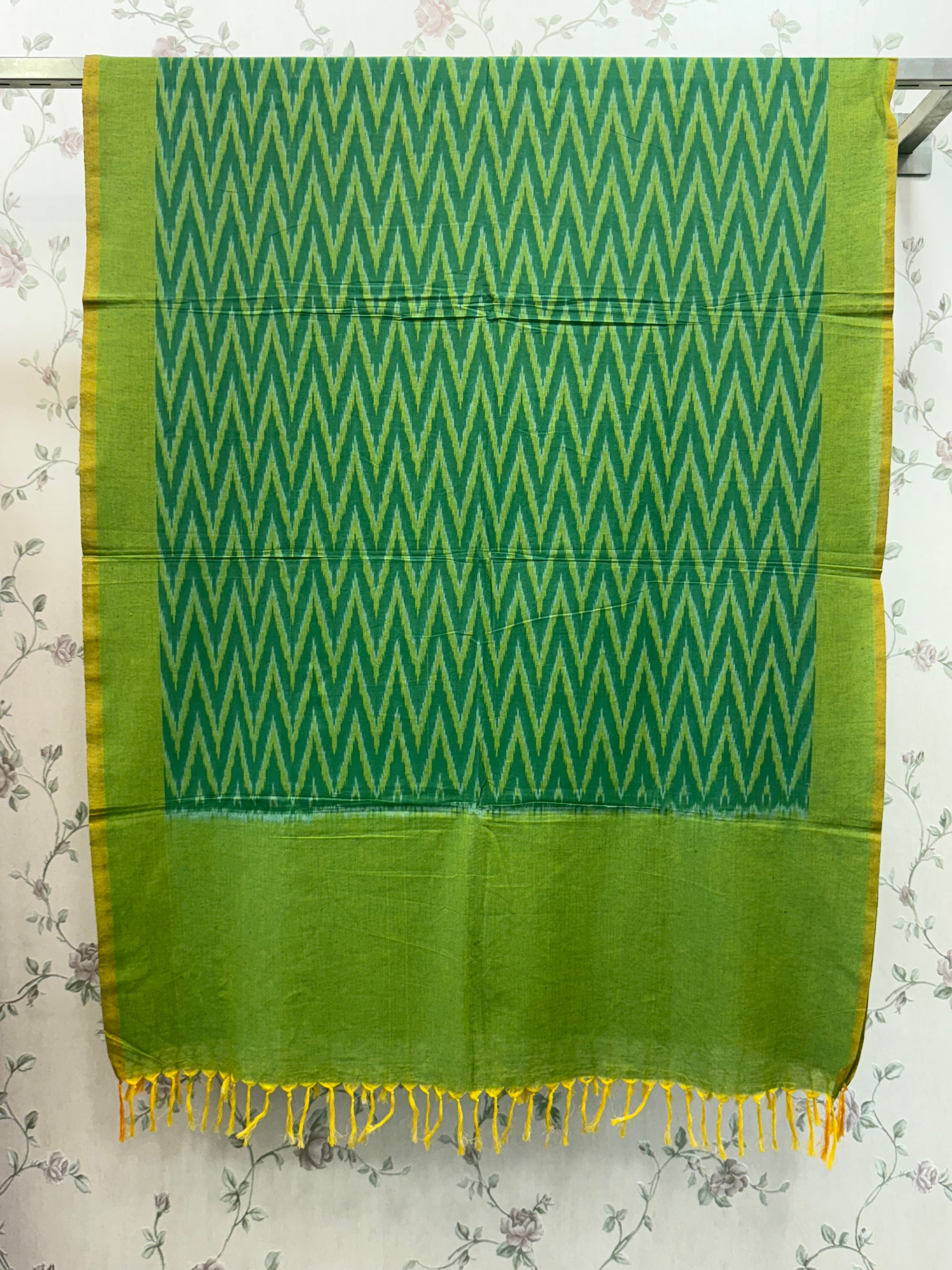 Handloom Pochampally mercerised cotton ikat dupatta