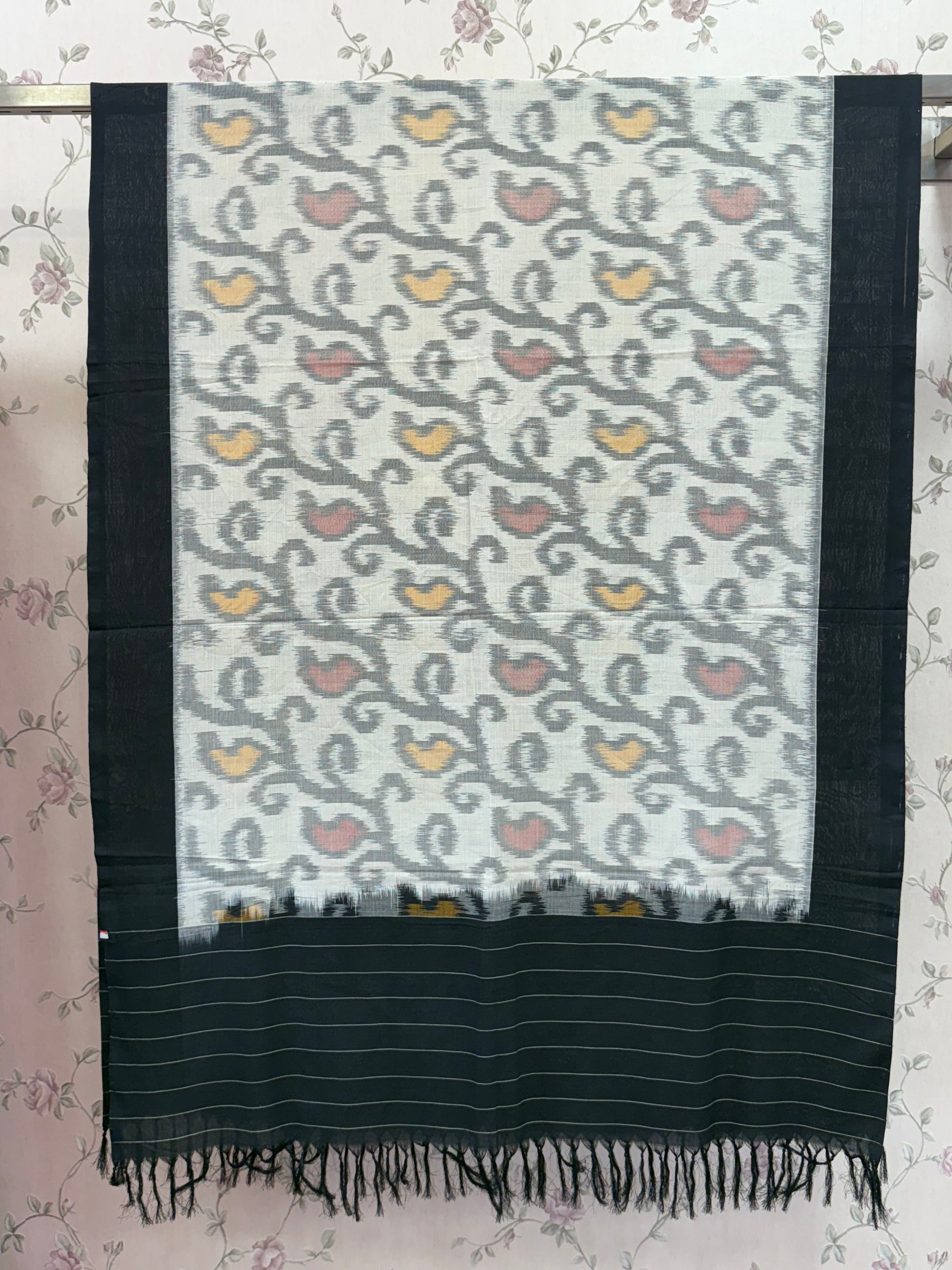 Handloom Pochampally mercerised cotton ikat dupatta