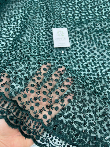 Self Embroidery on net fabric