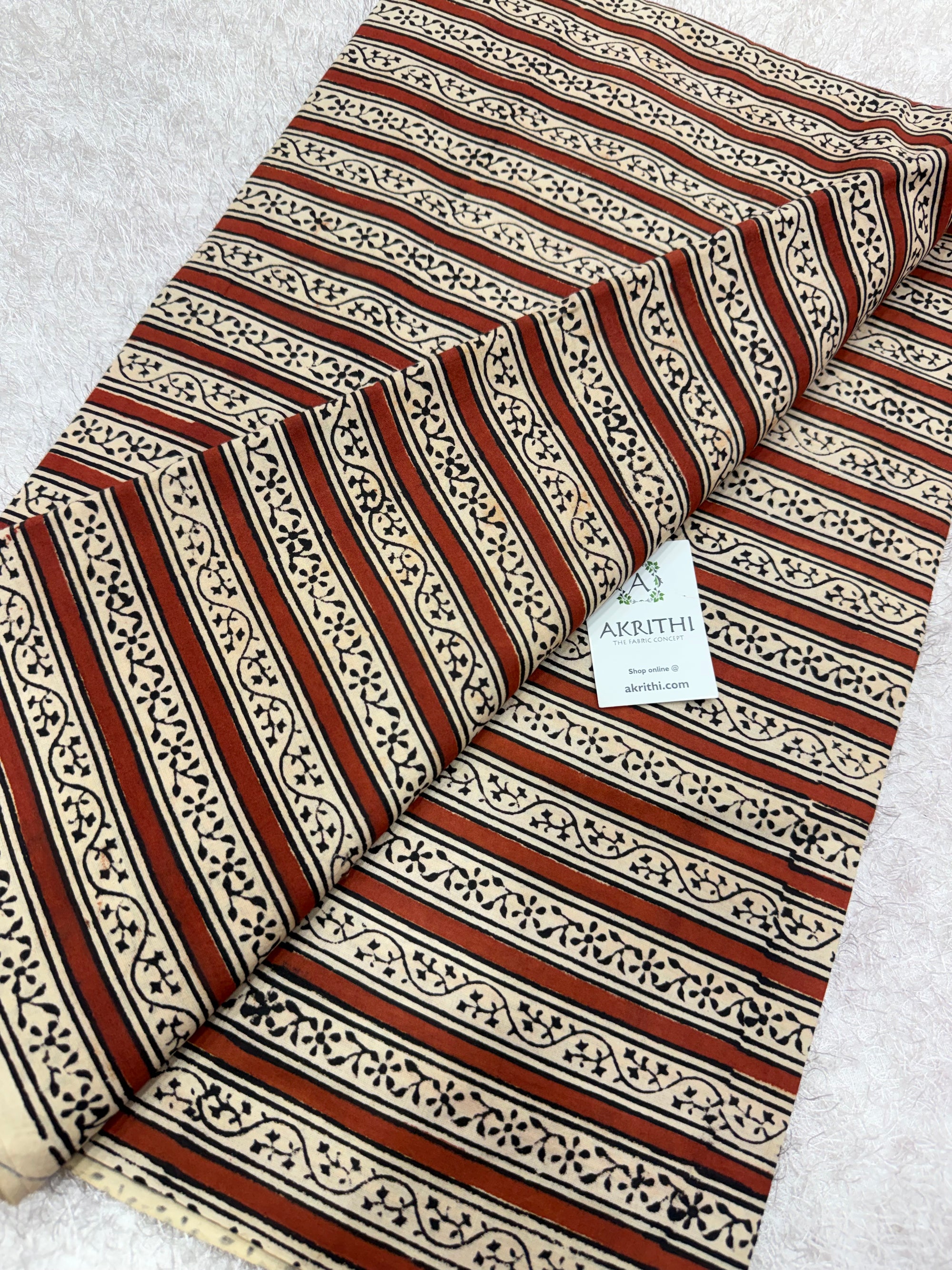 Bagru Hand block printed cotton fabric