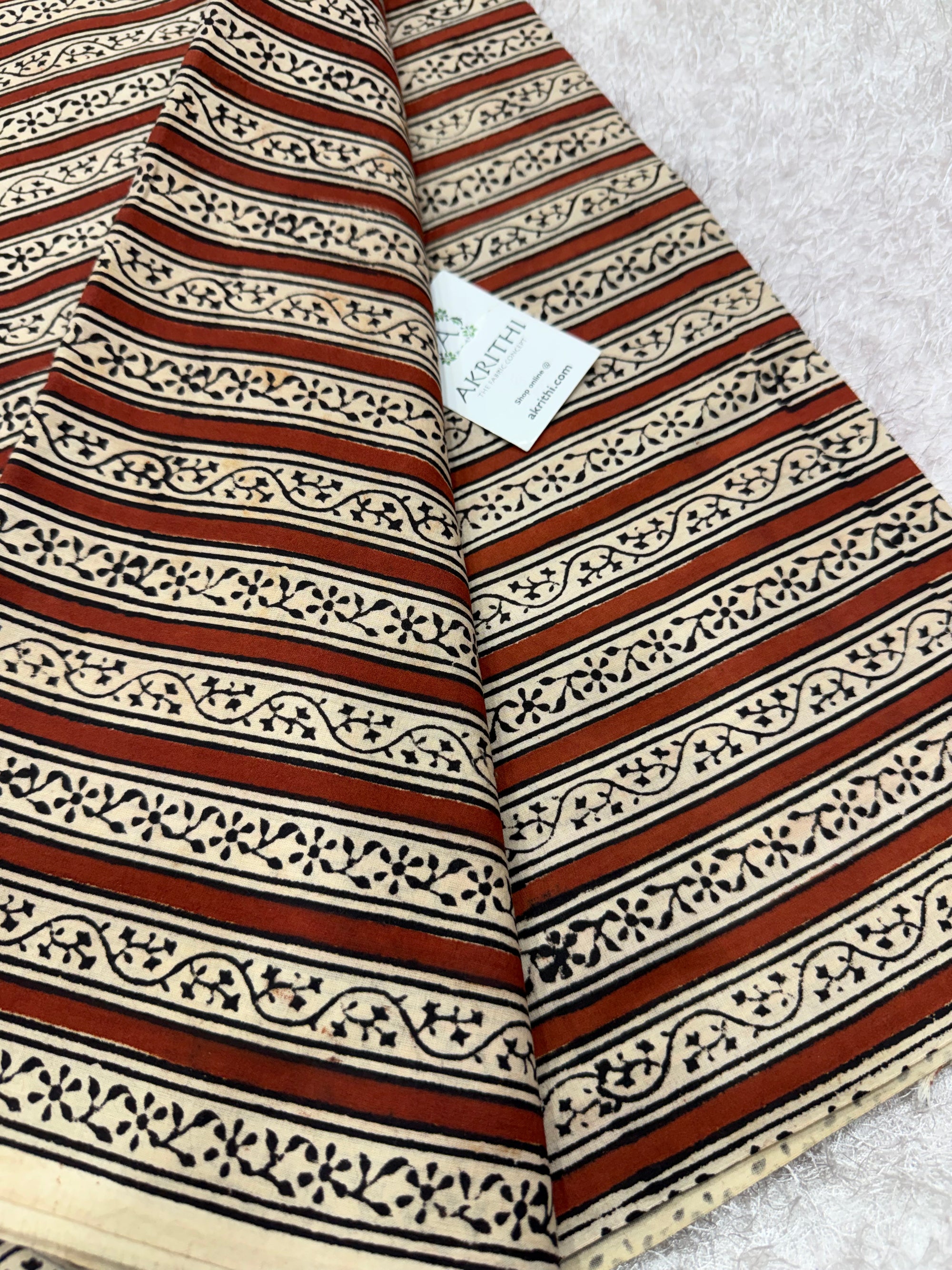 Bagru Hand block printed cotton fabric