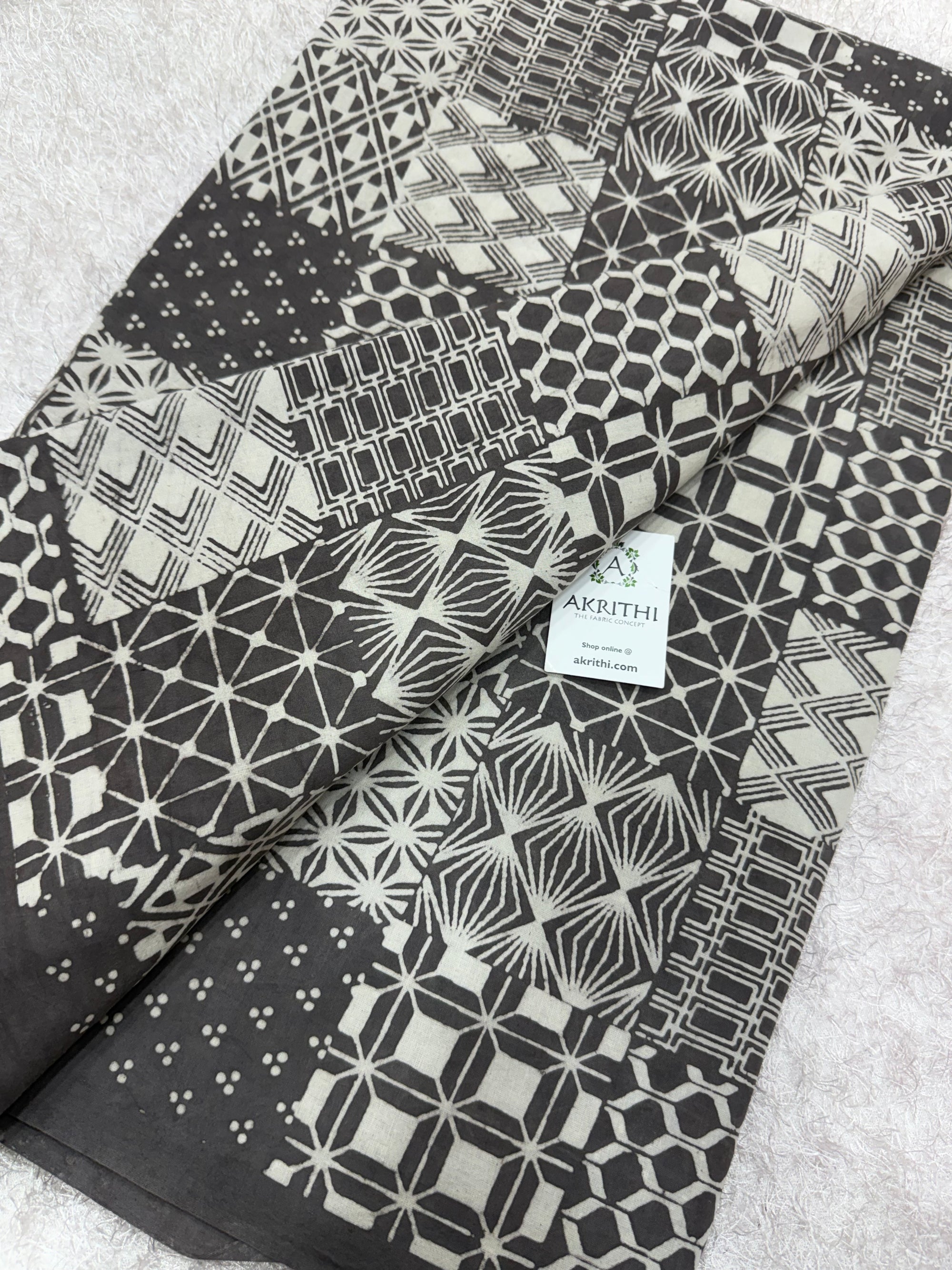 Dabu Hand block printed cotton fabric