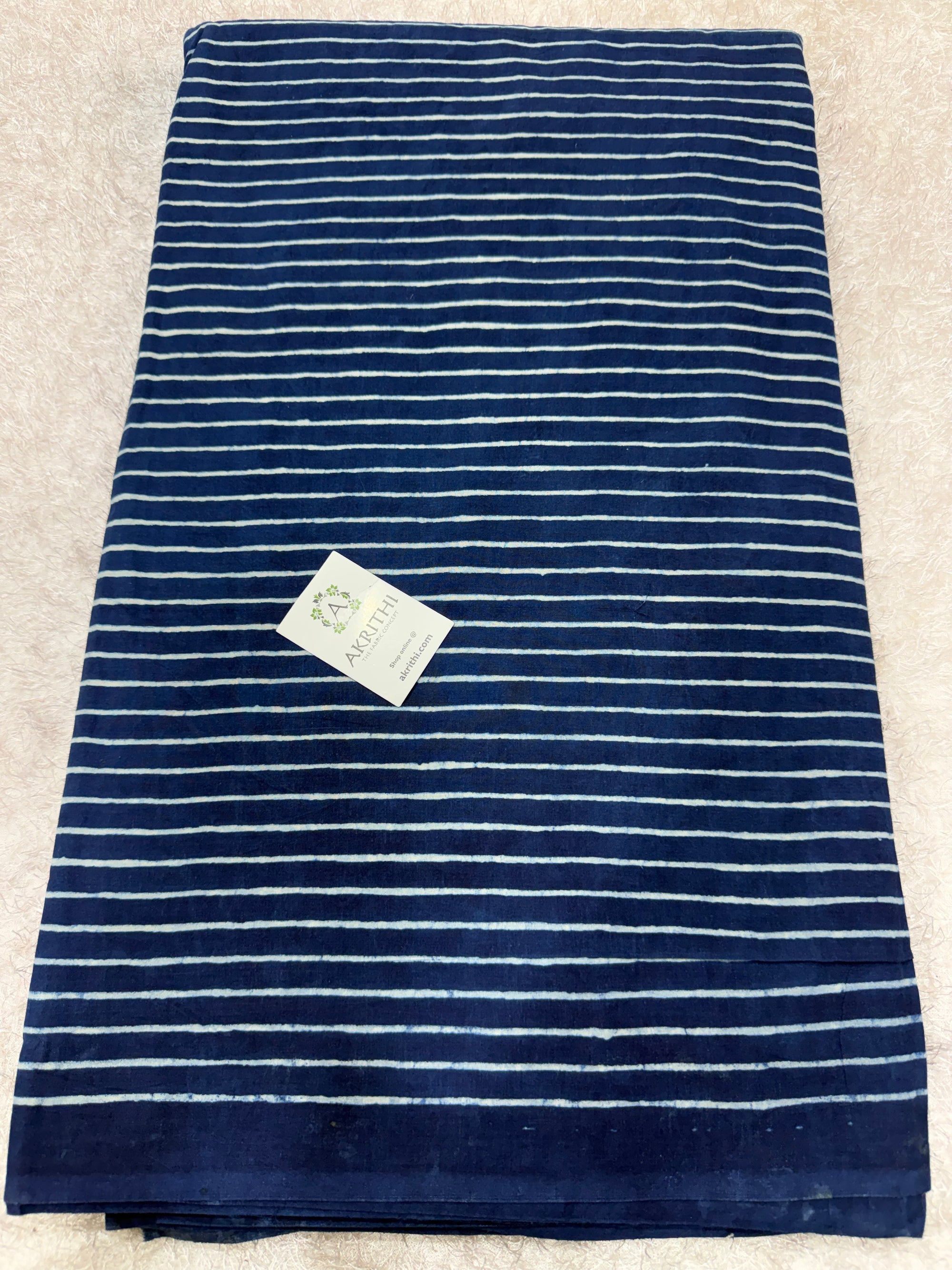 Dabu indigo Hand block printed cotton fabric