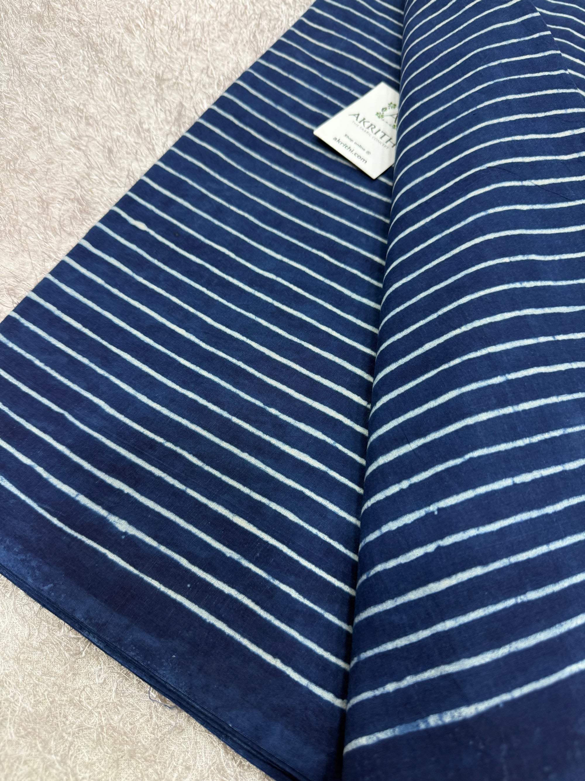 Dabu indigo Hand block printed cotton fabric