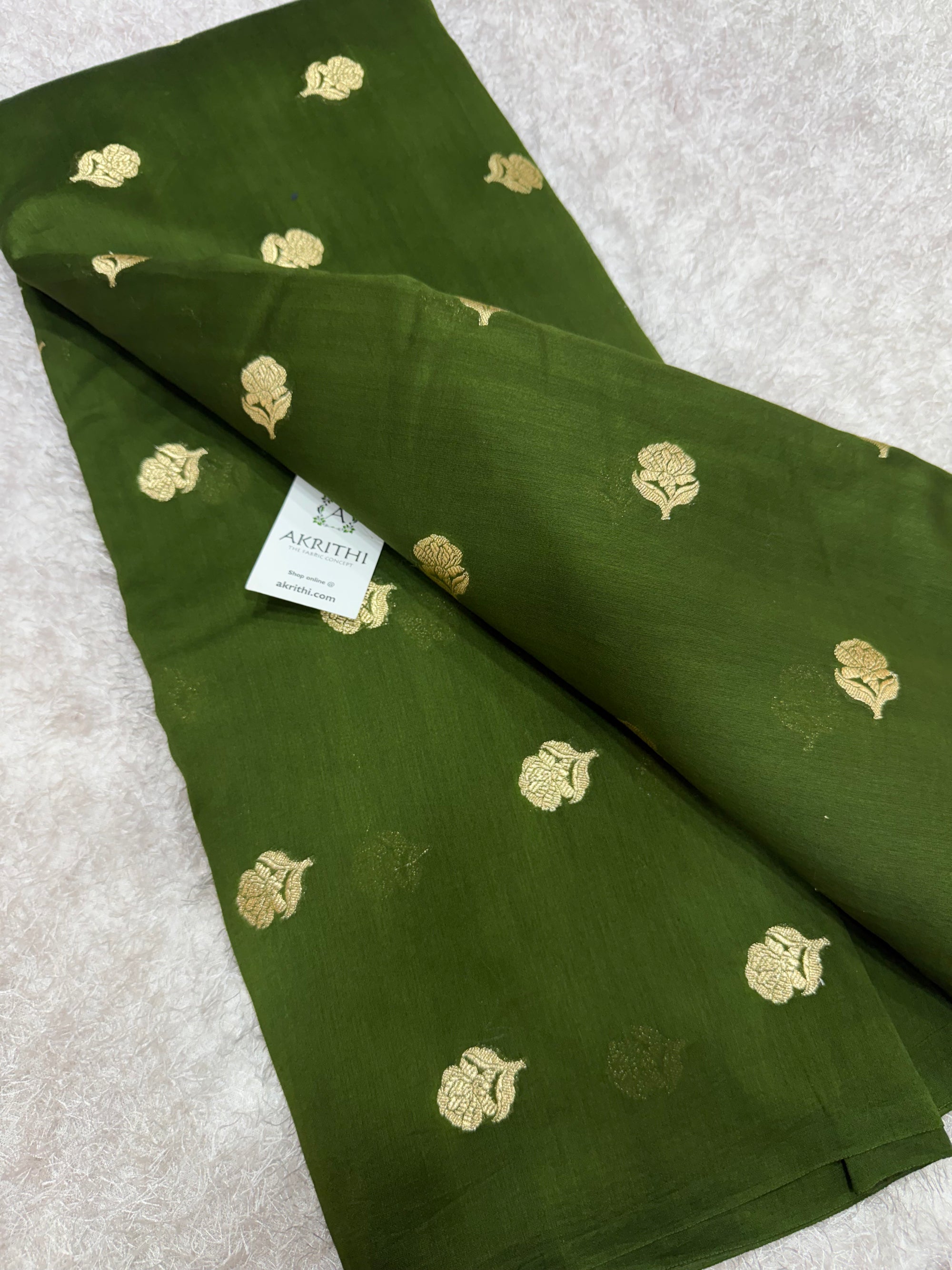 Woven pure silk chanderi fabric