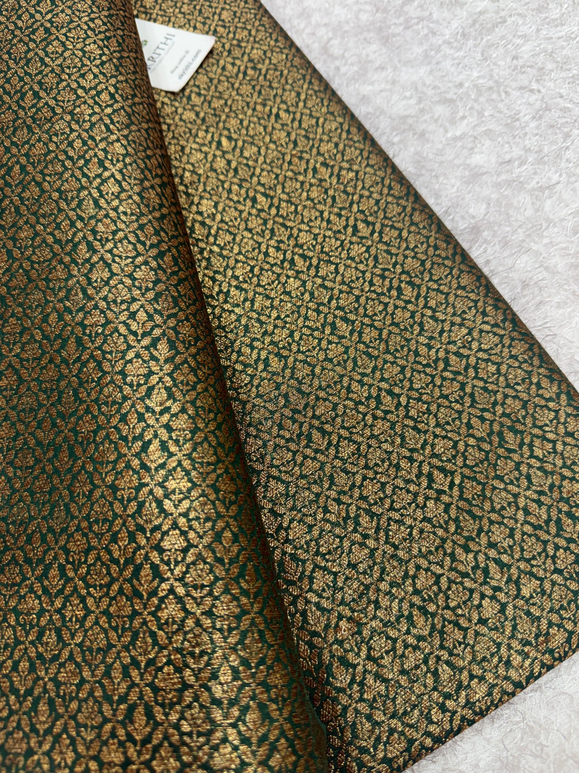 Pure Banarasi brocade fabric with antique zari