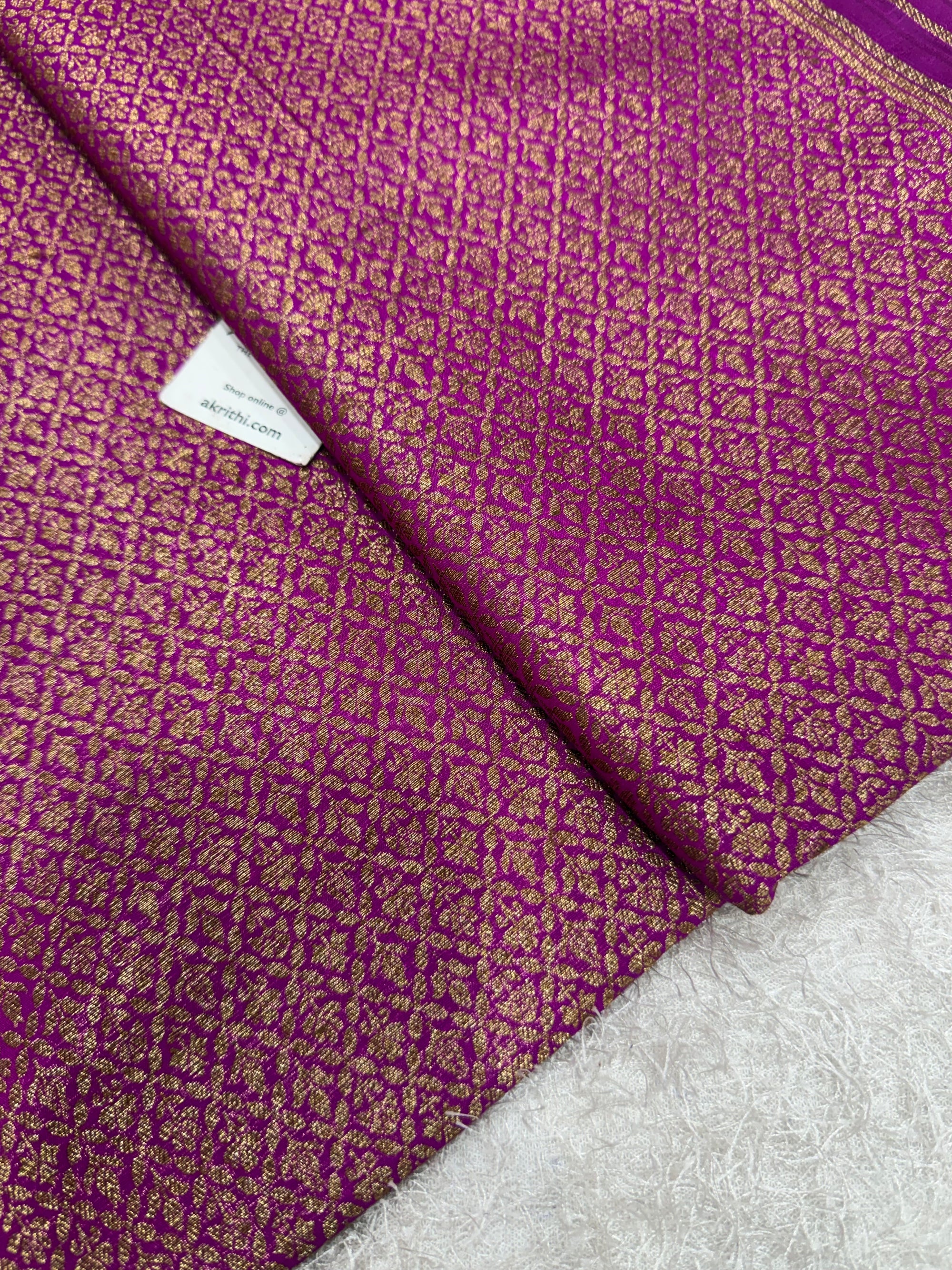 Pure Banarasi brocade fabric with antique zari
