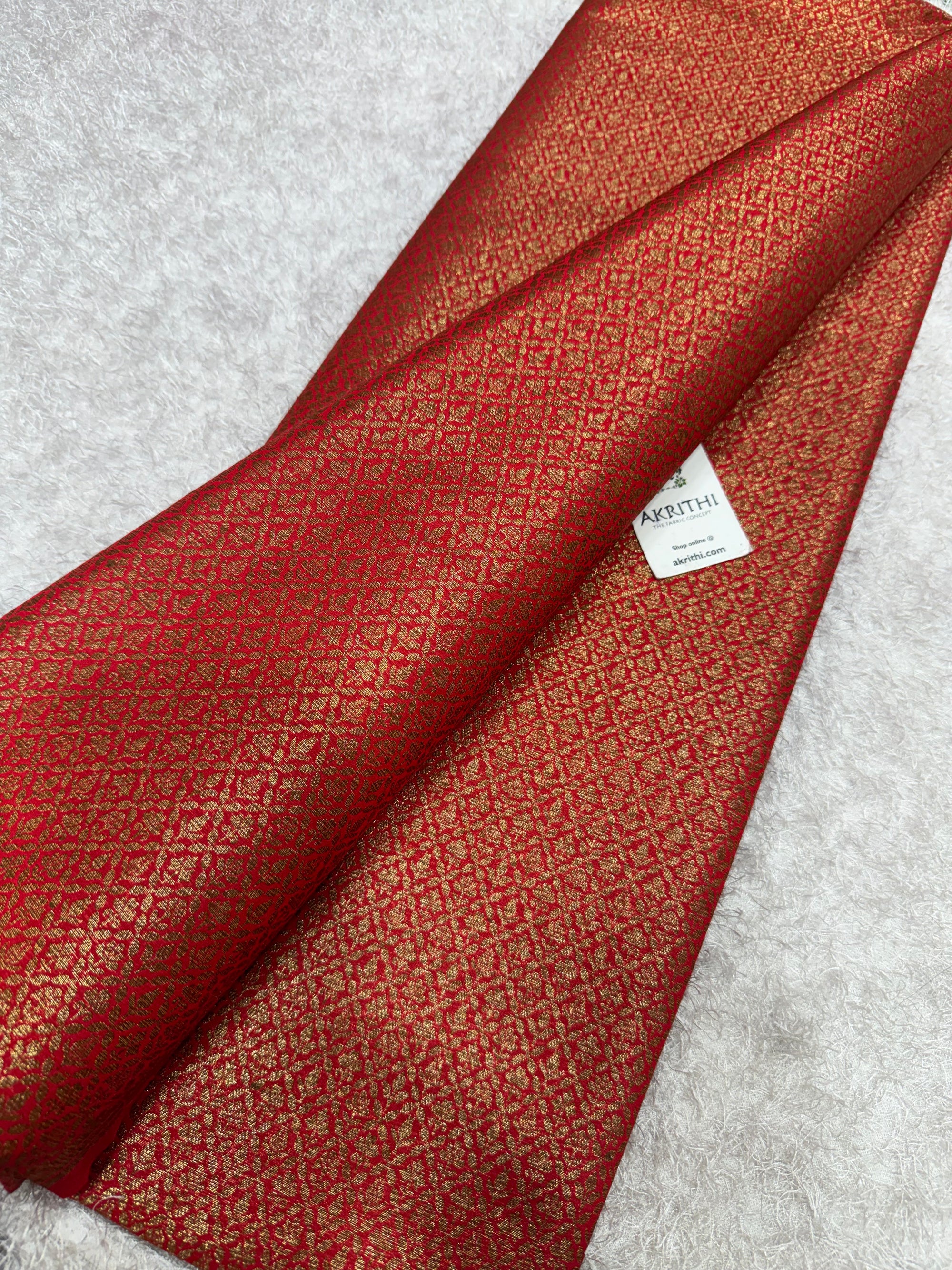 Pure Banarasi brocade fabric with antique zari