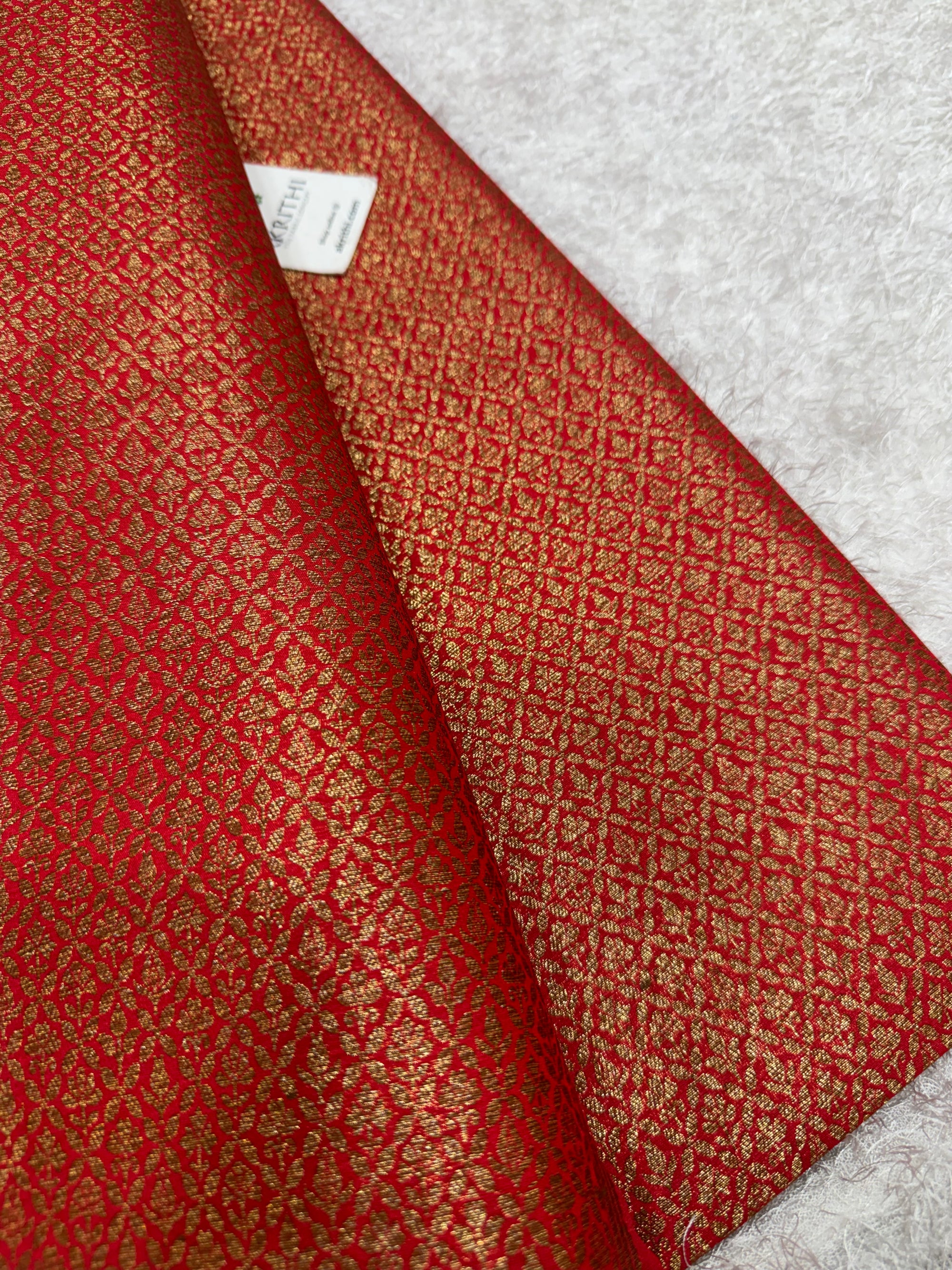 Pure Banarasi brocade fabric with antique zari