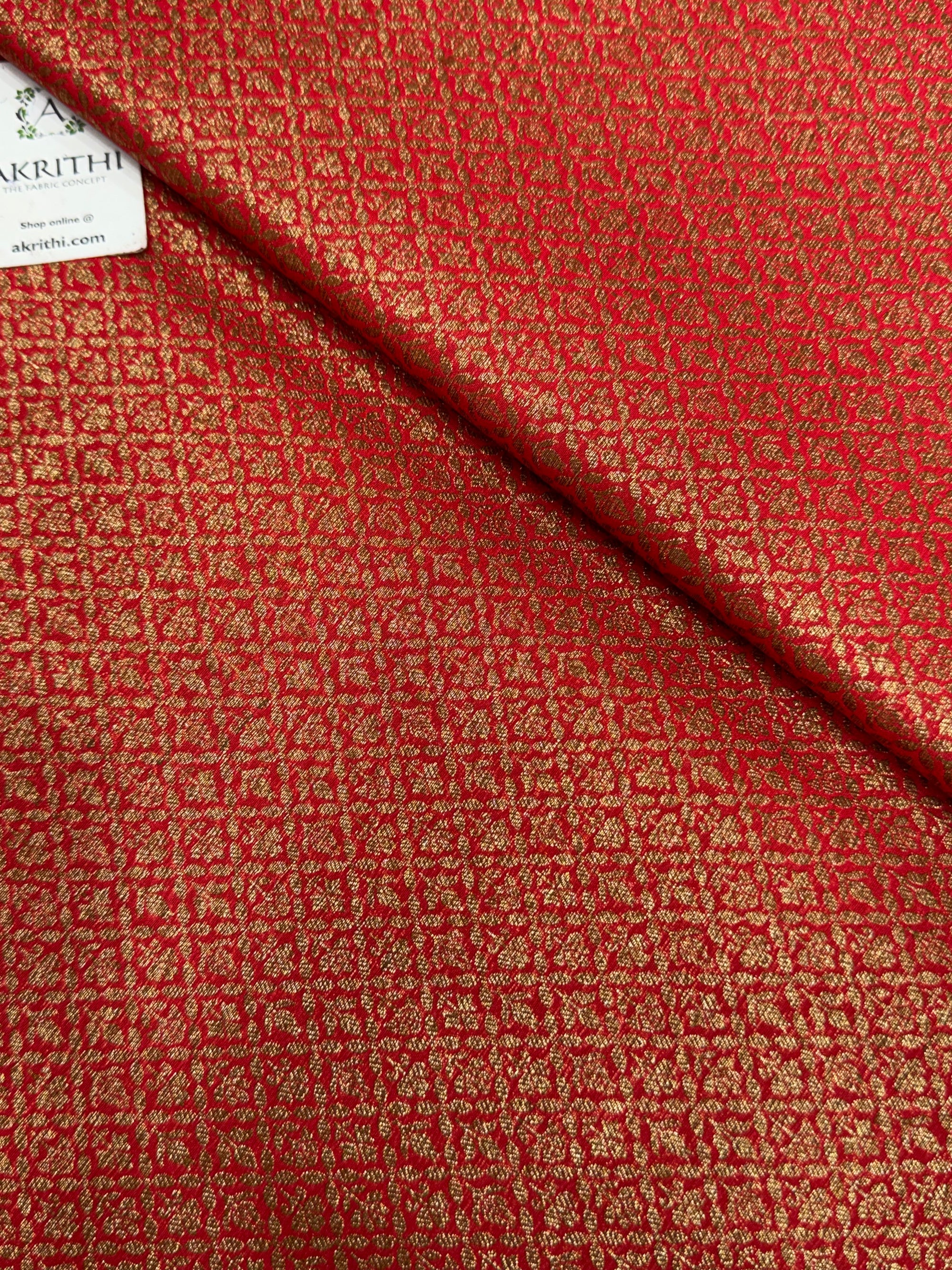 Pure Banarasi brocade fabric with antique zari