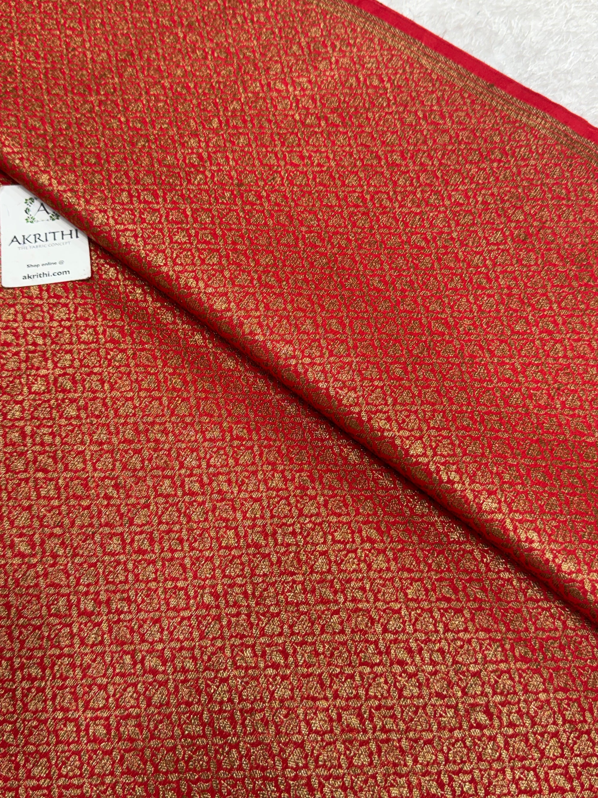 Pure Banarasi brocade fabric with antique zari
