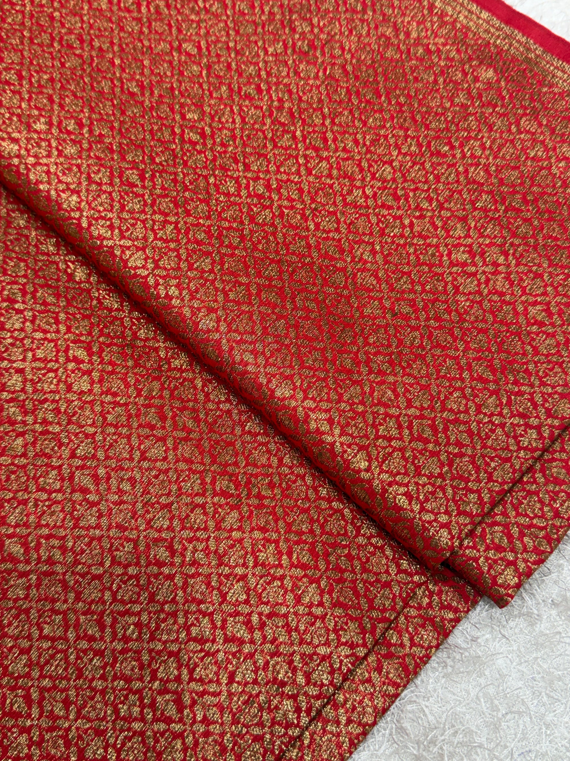 Pure Banarasi brocade fabric with antique zari