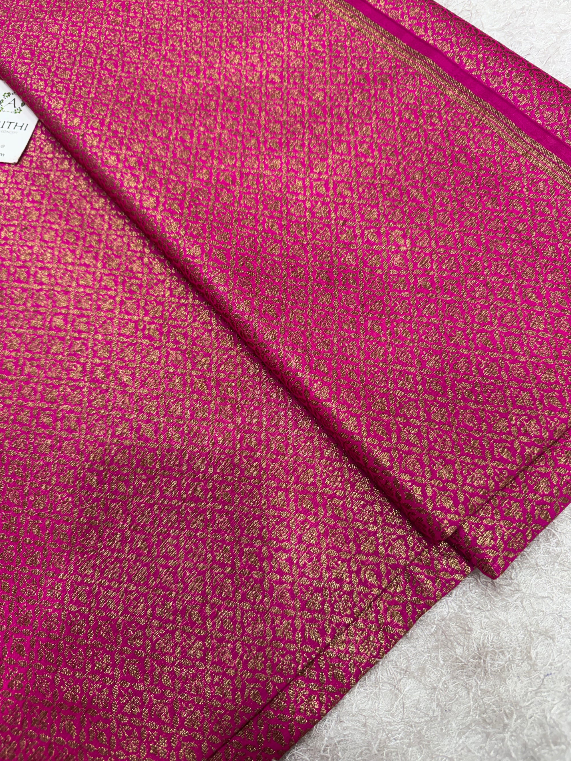 Pure Banarasi brocade fabric with antique zari