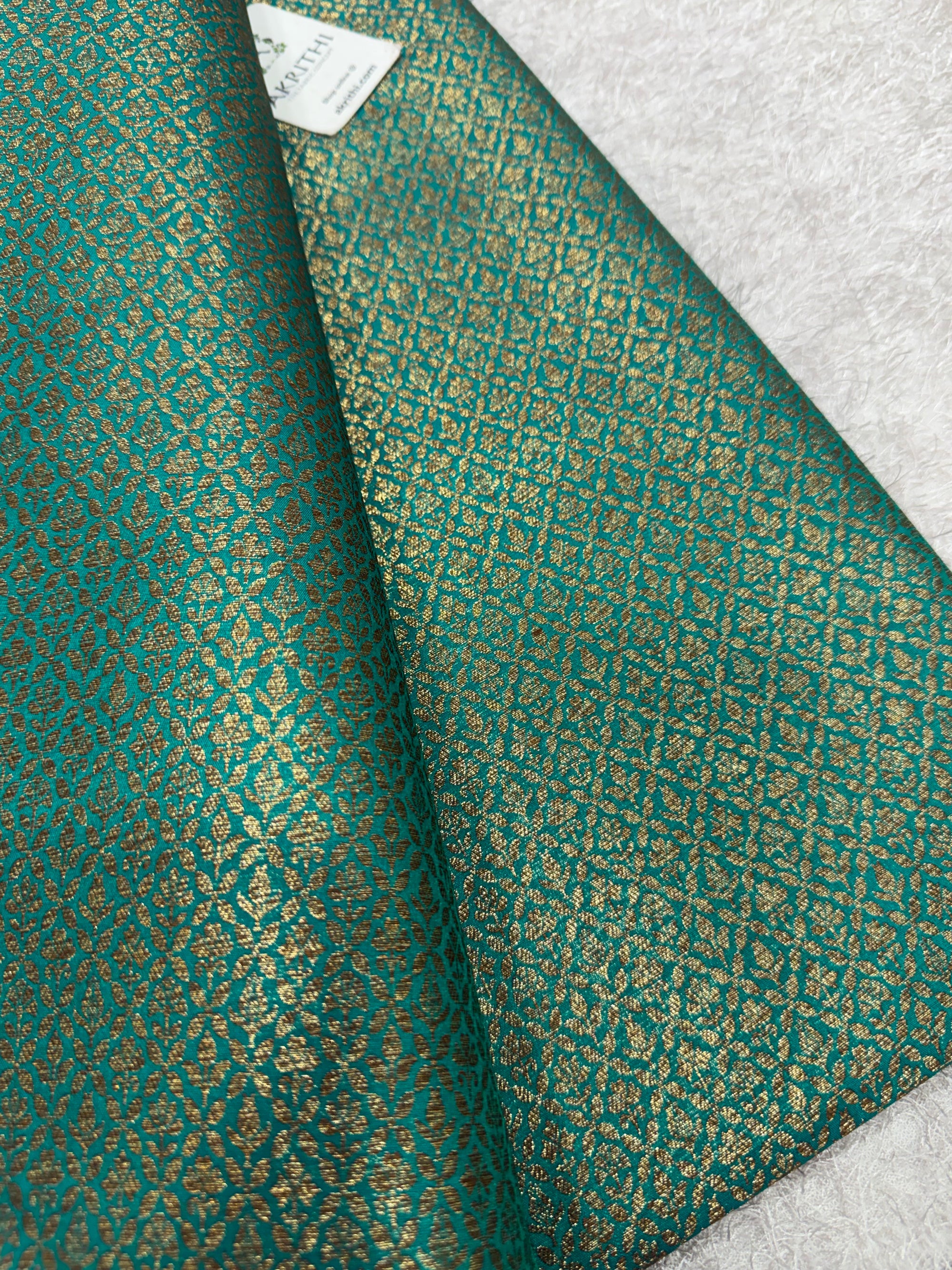 Pure Banarasi brocade fabric with antique zari