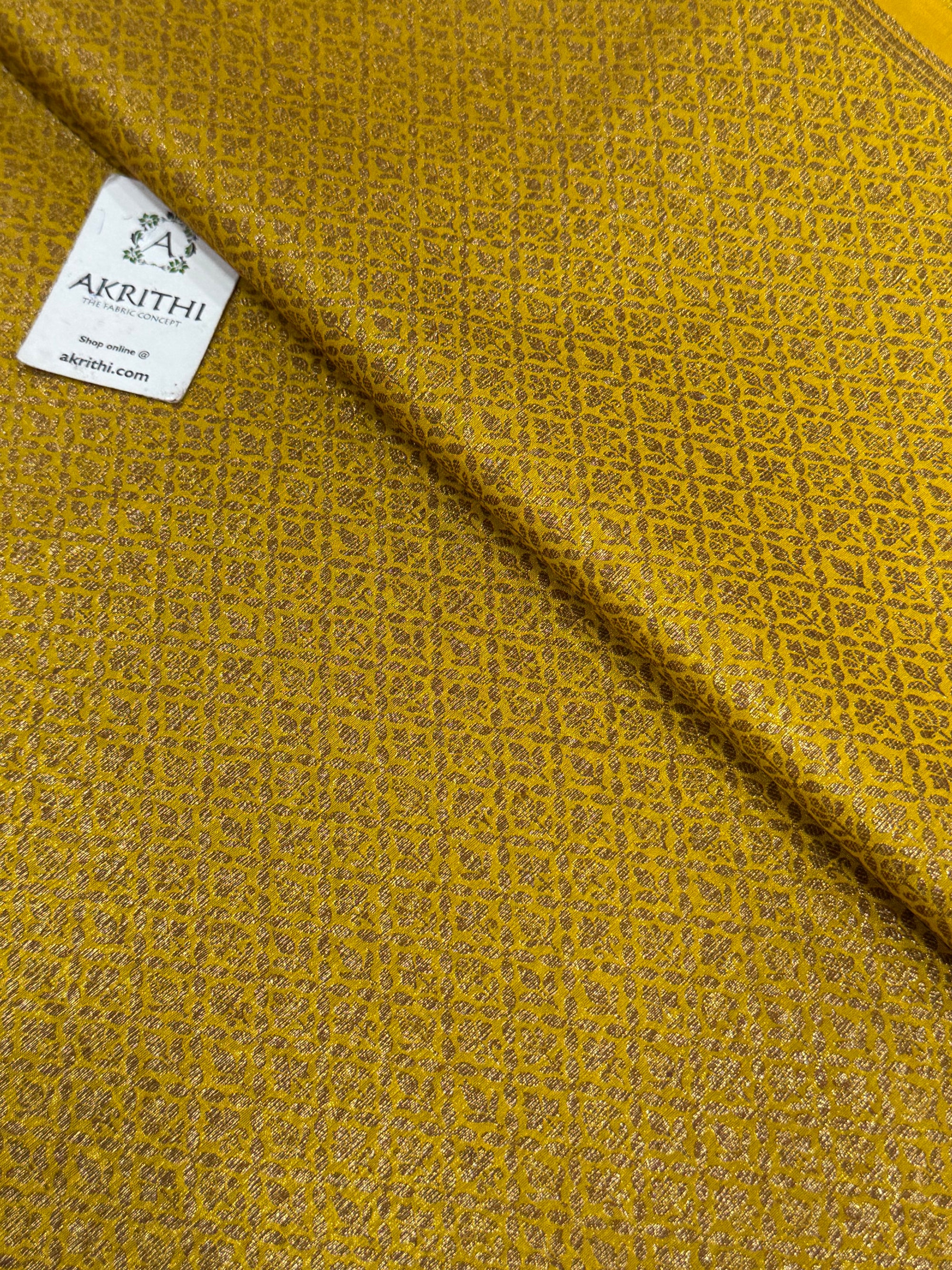Pure Banarasi brocade fabric with antique zari