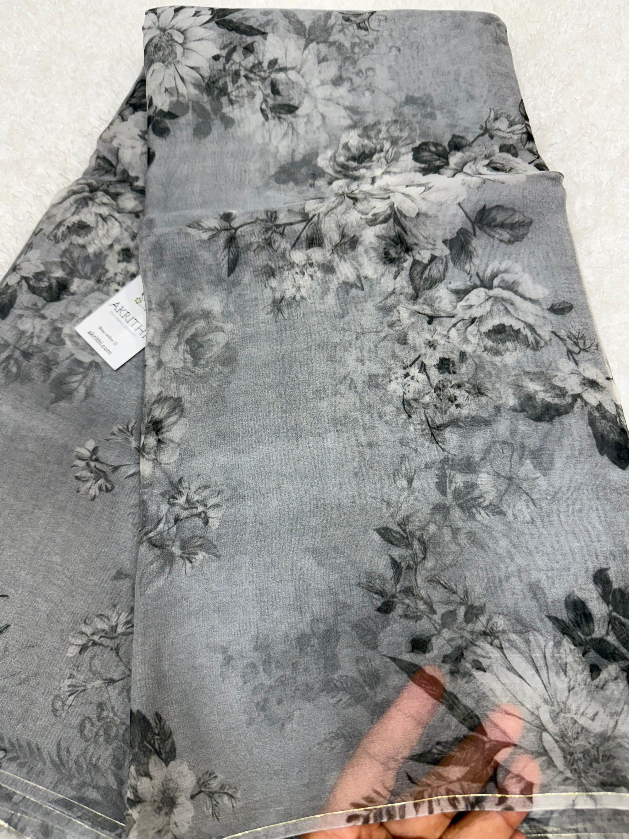 Pure silk organza digital printed fabric