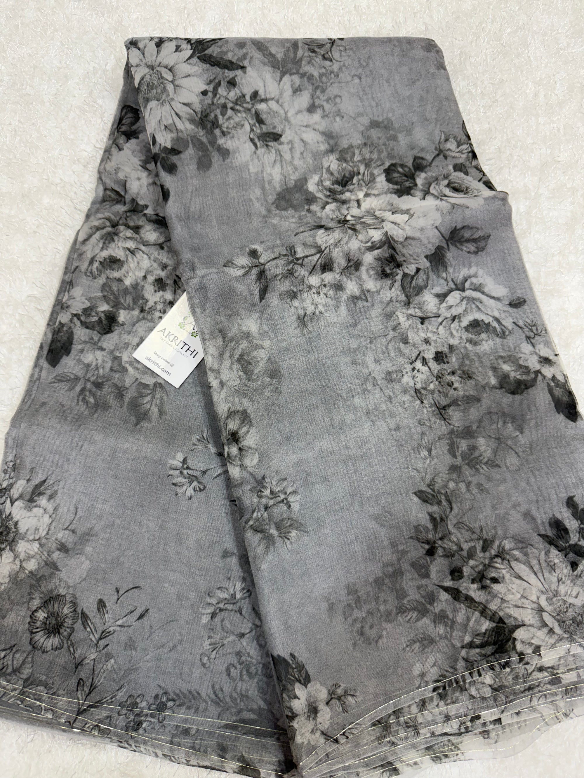 Pure silk organza digital printed fabric