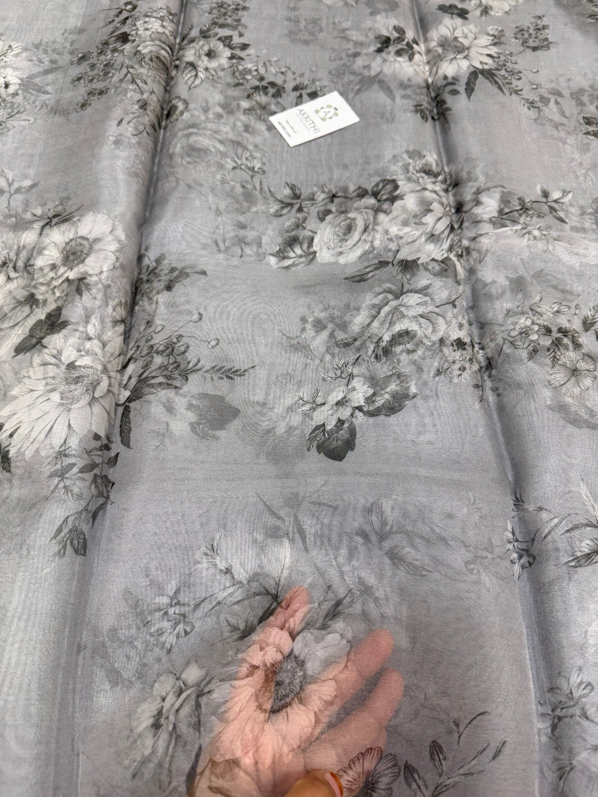 Pure silk organza digital printed fabric