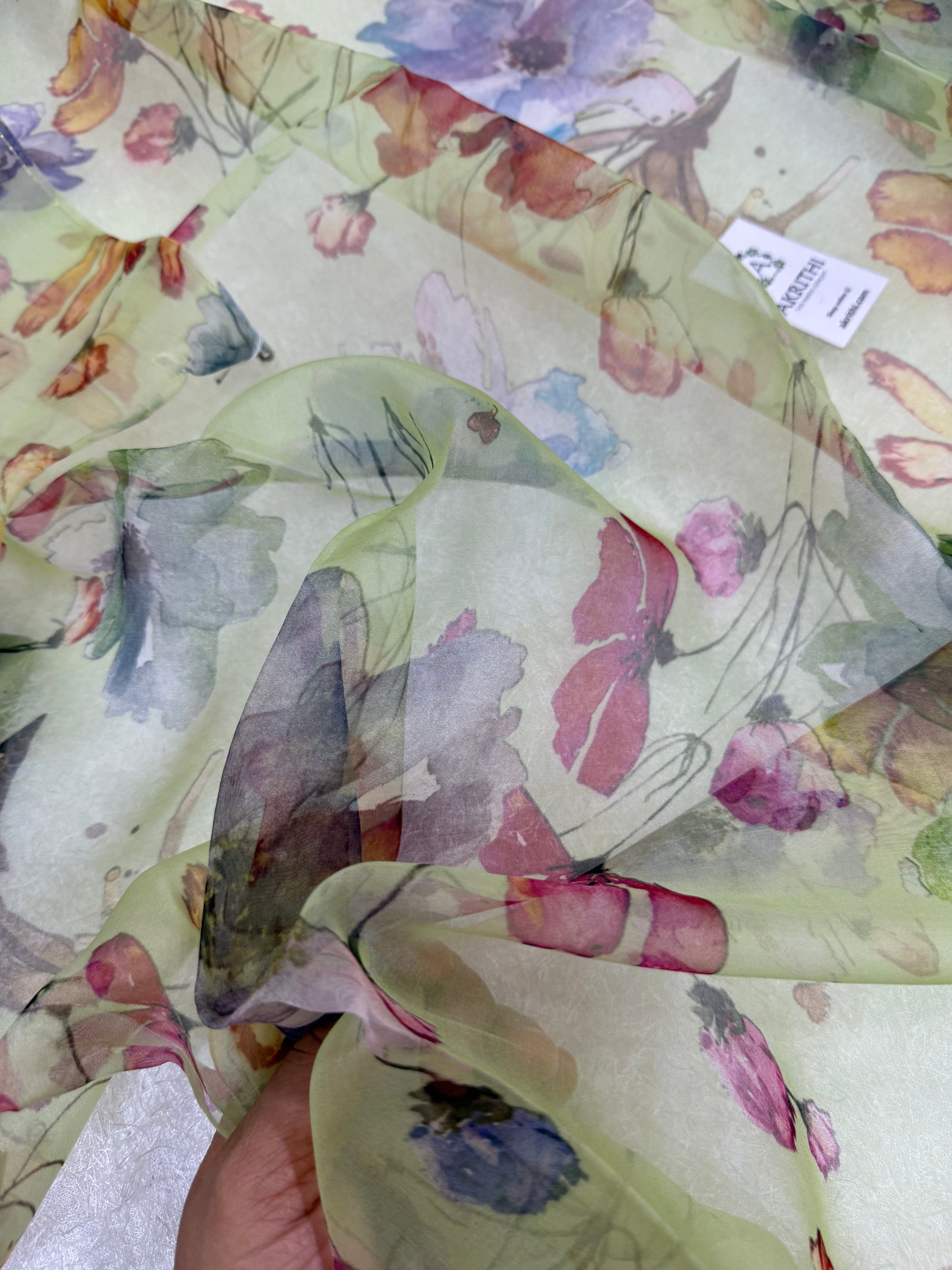 Pure silk organza digital printed fabric