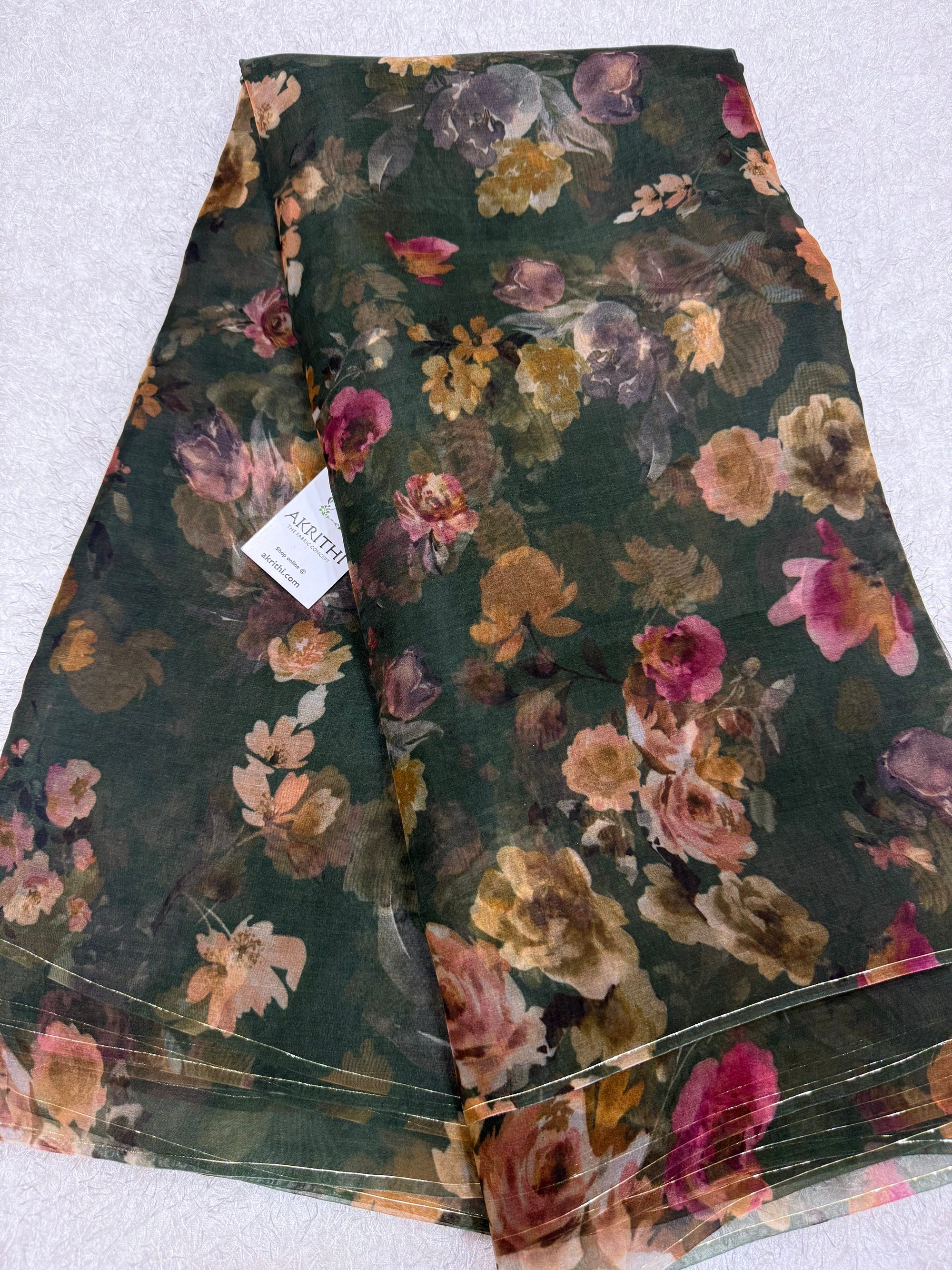 Pure silk organza digital printed fabric