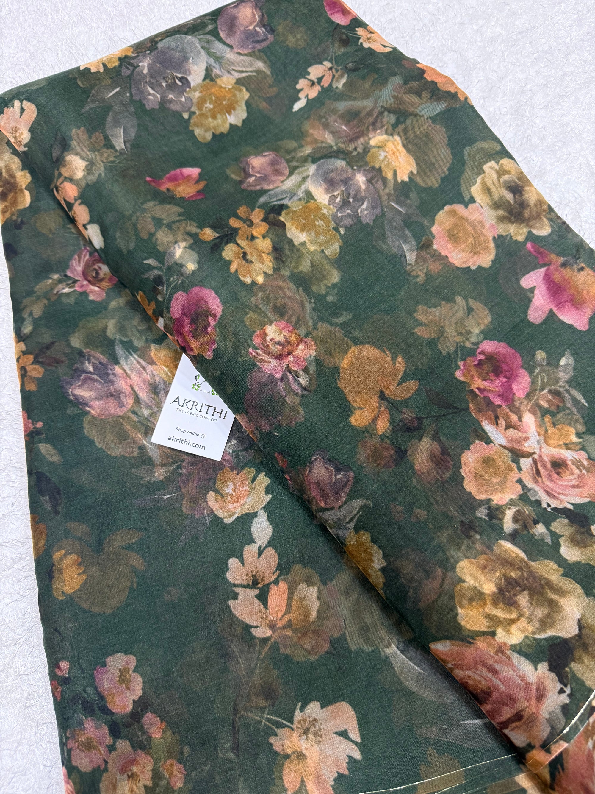 Pure silk organza digital printed fabric