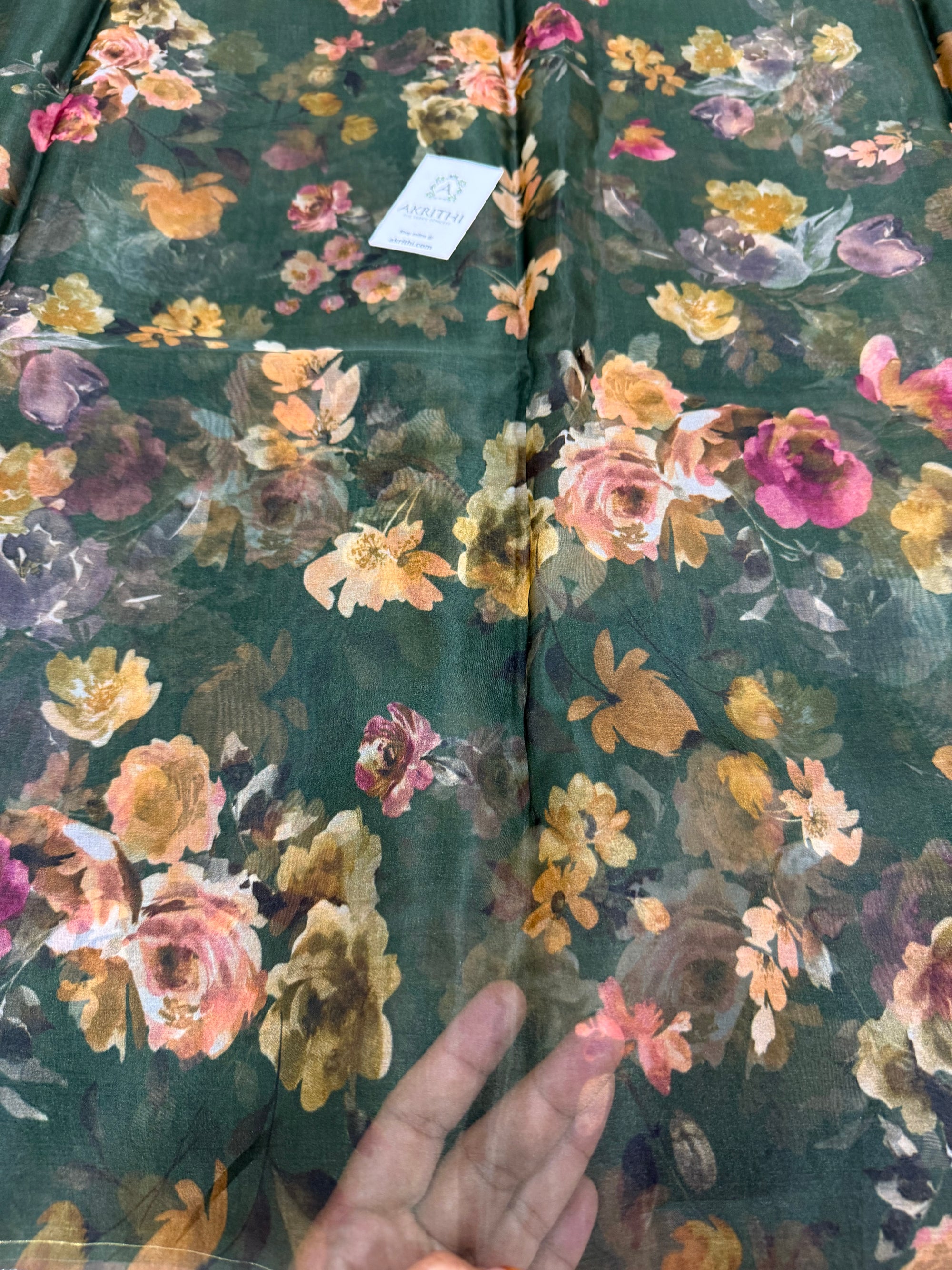 Pure silk organza digital printed fabric
