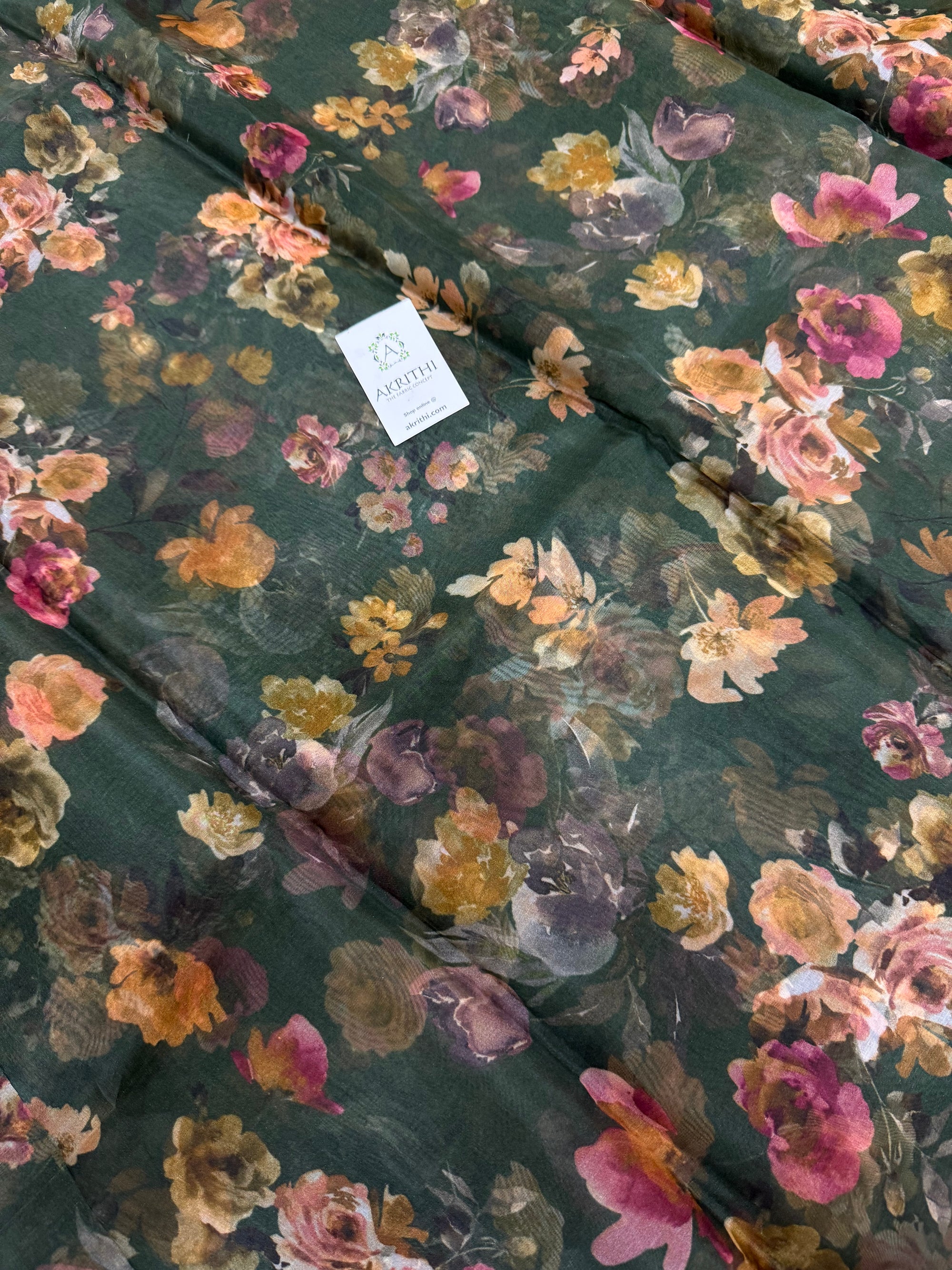 Pure silk organza digital printed fabric