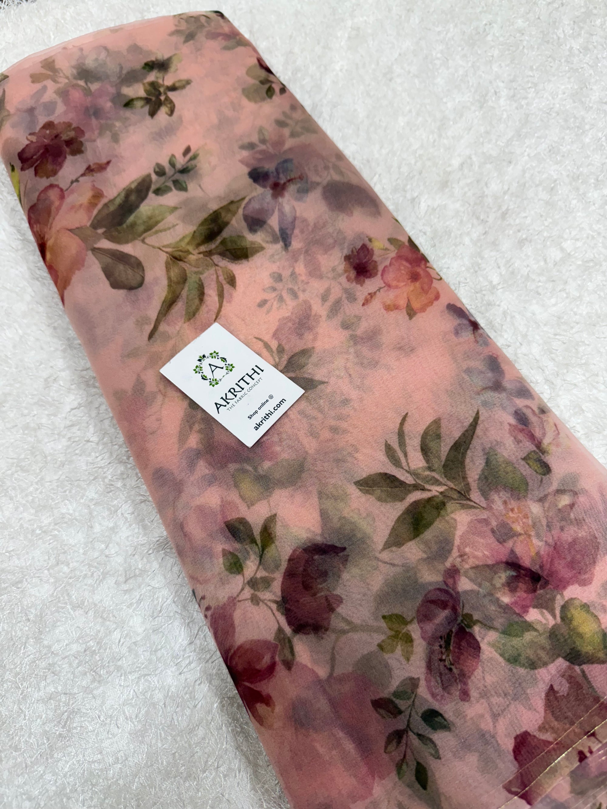 Pure silk organza digital printed fabric