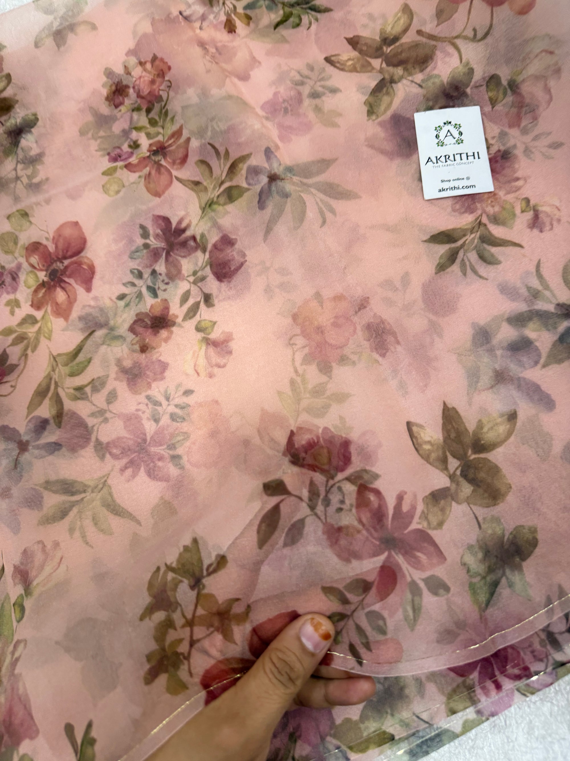 Pure silk organza digital printed fabric