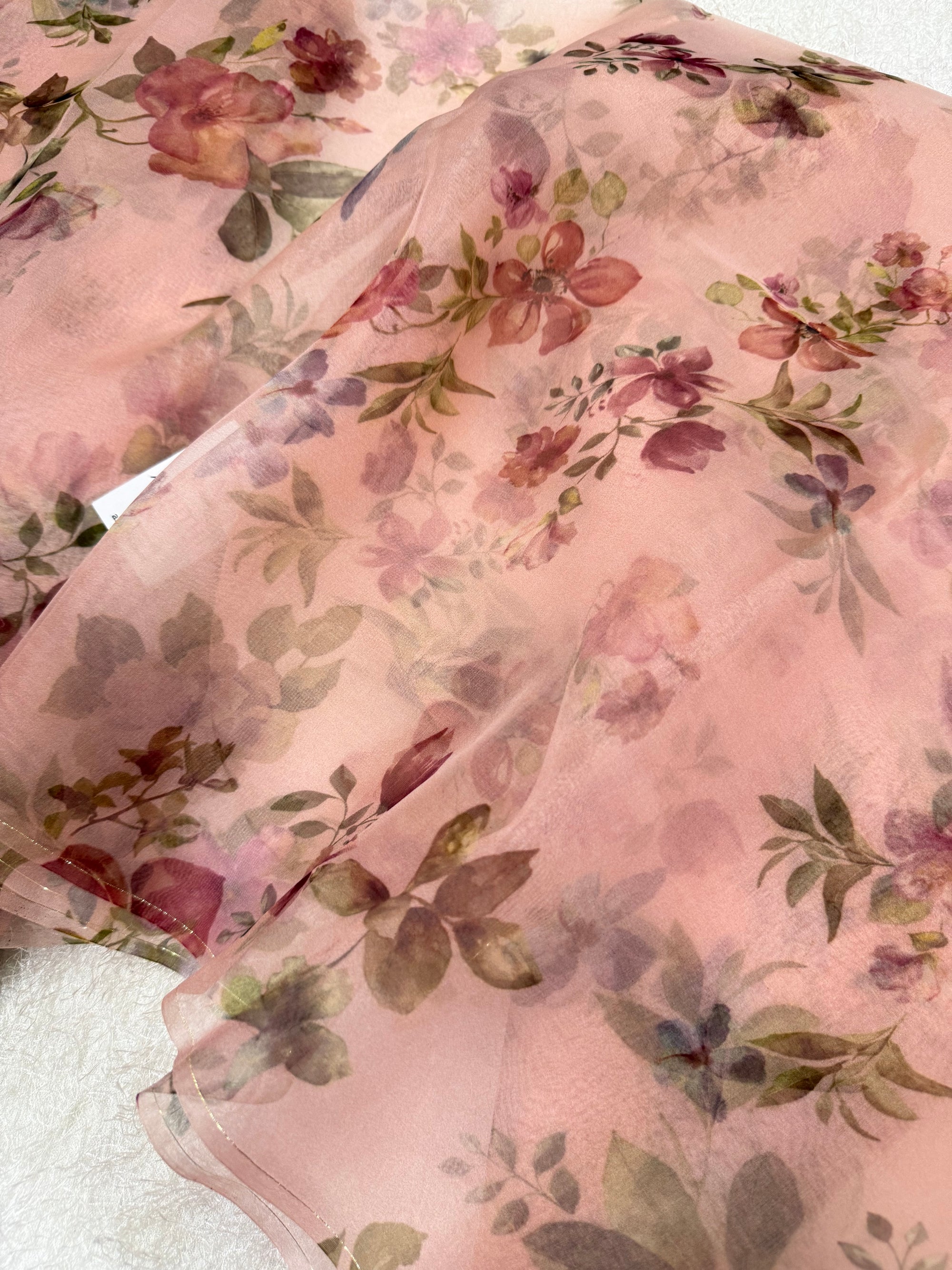 Pure silk organza digital printed fabric