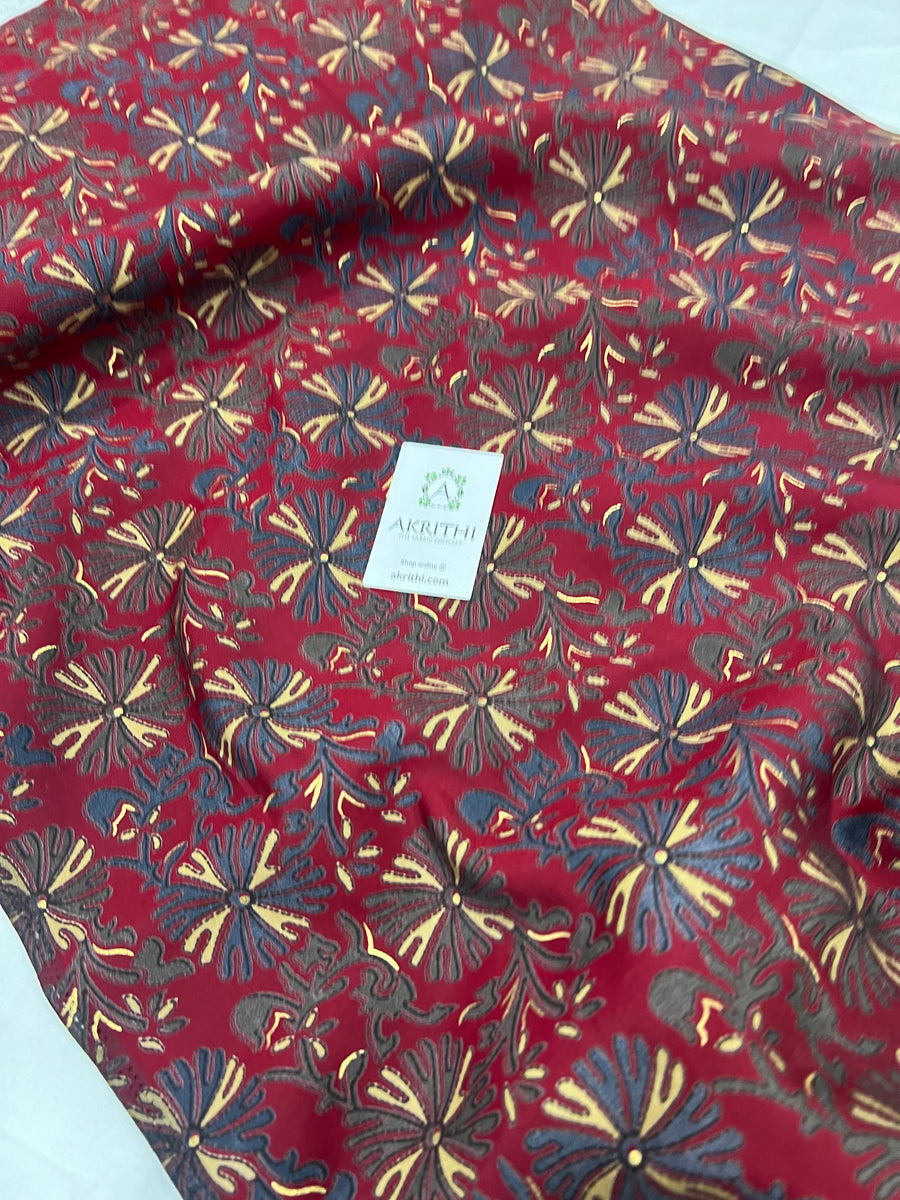 Printed silk fabric