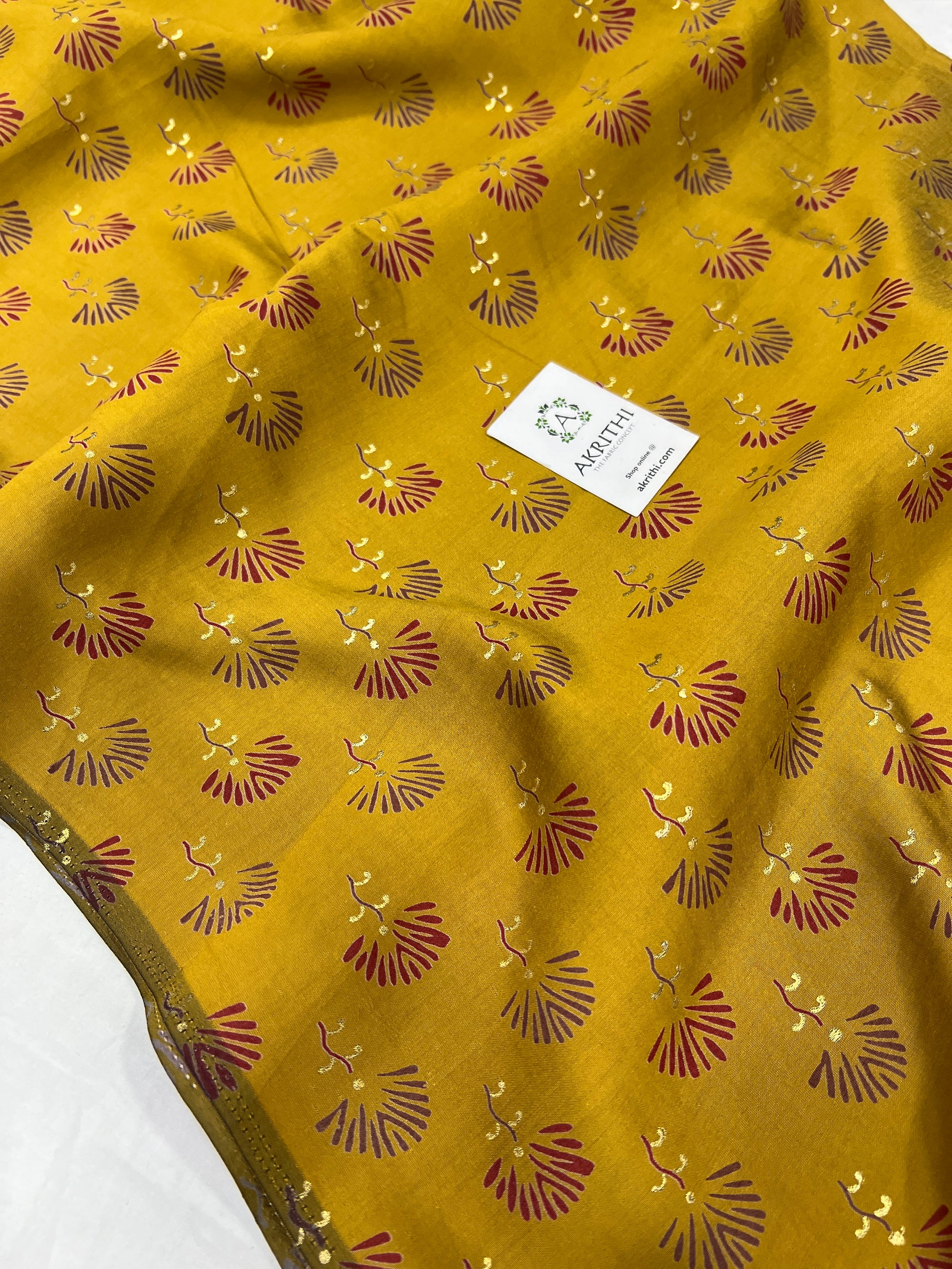 Printed silk fabric