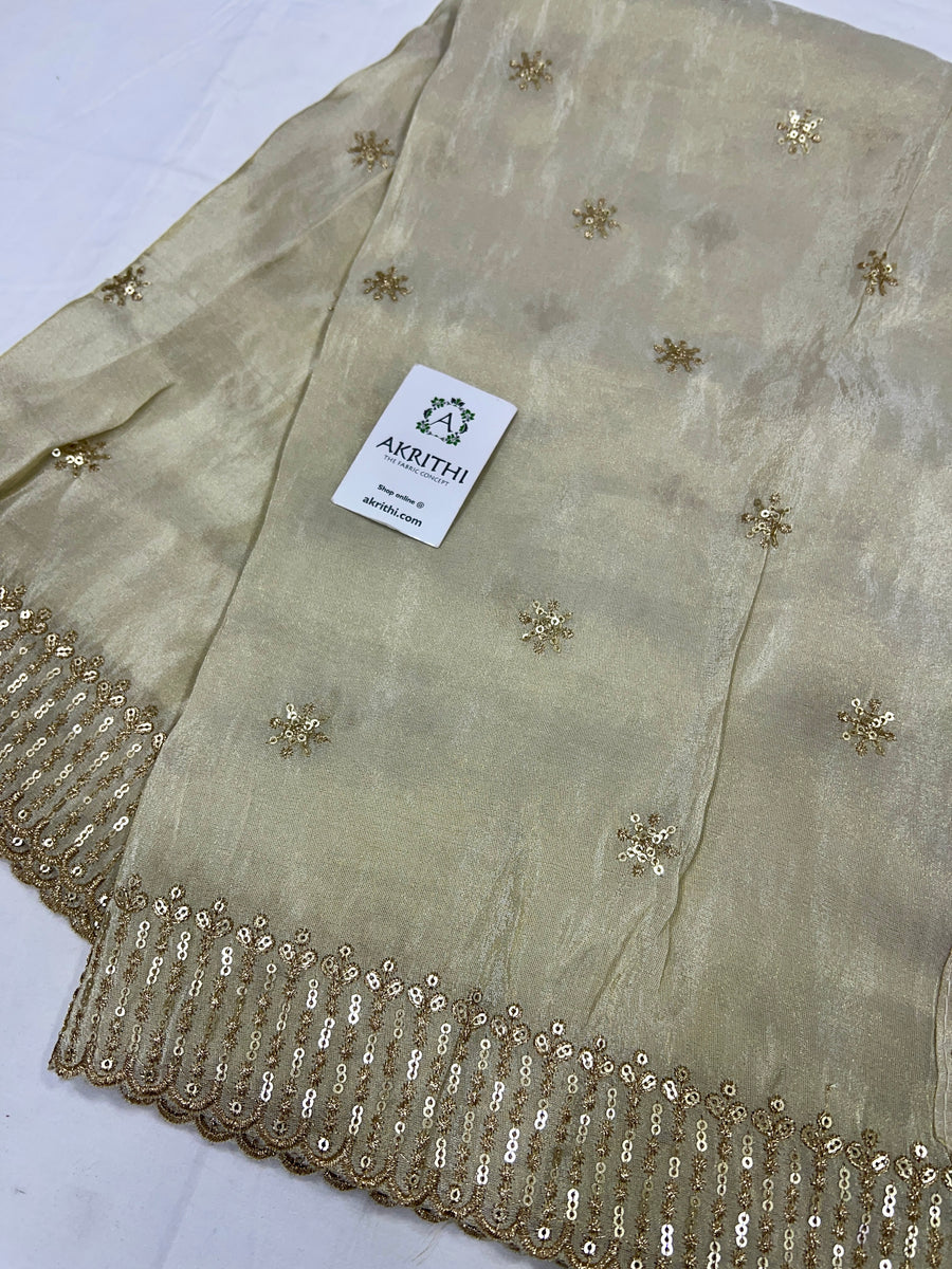 Embroidered tissue dupatta