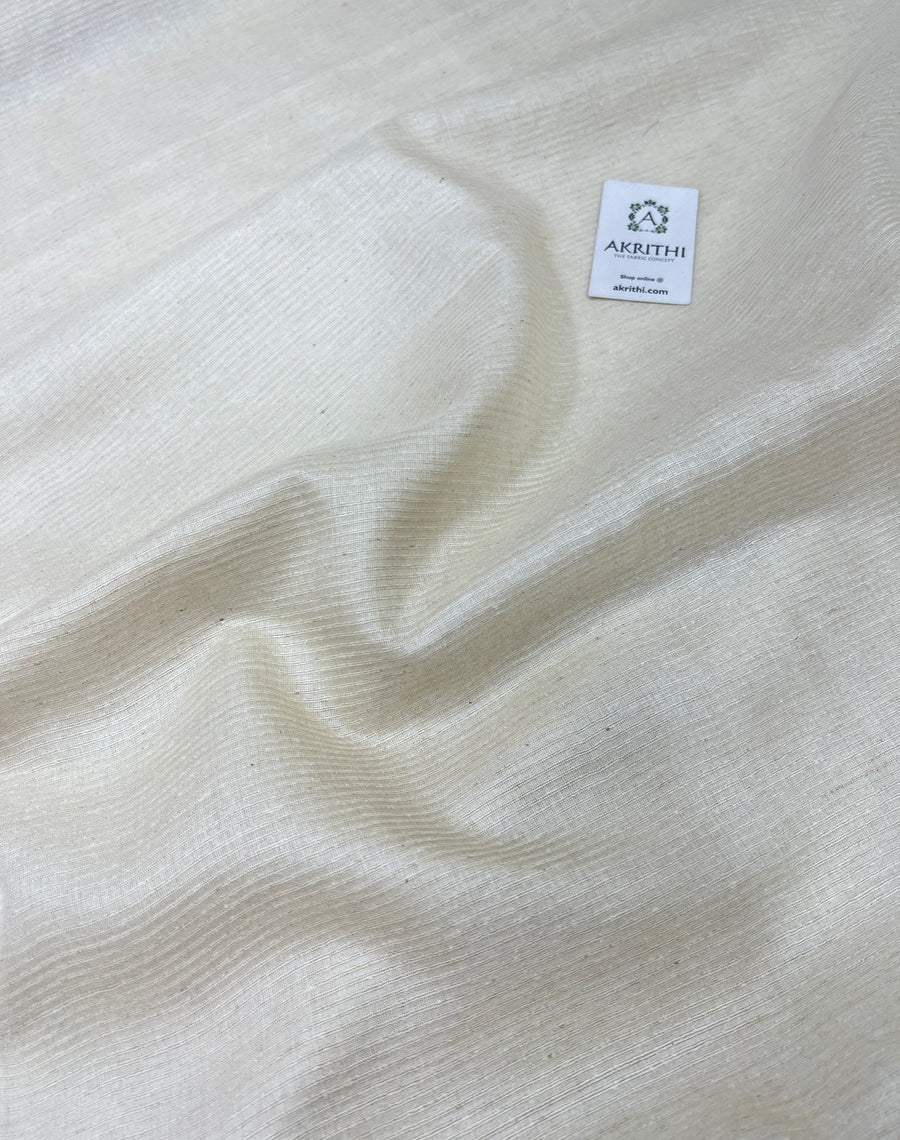 DYEABLE STRIPED PURE TUSSAR SILK FABRIC