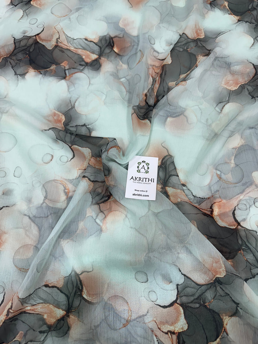 Digital floral printed chiffon fabric