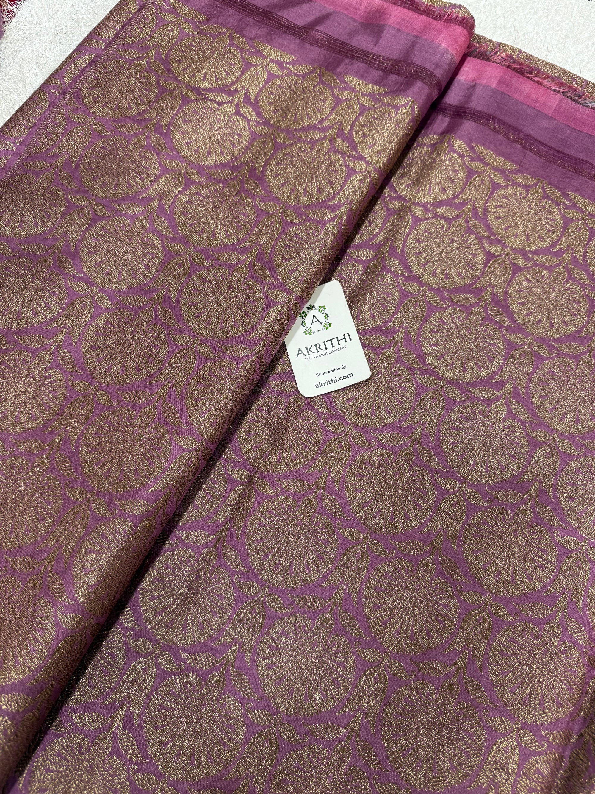 Pure silk Handloom Banarasi brocade fabric